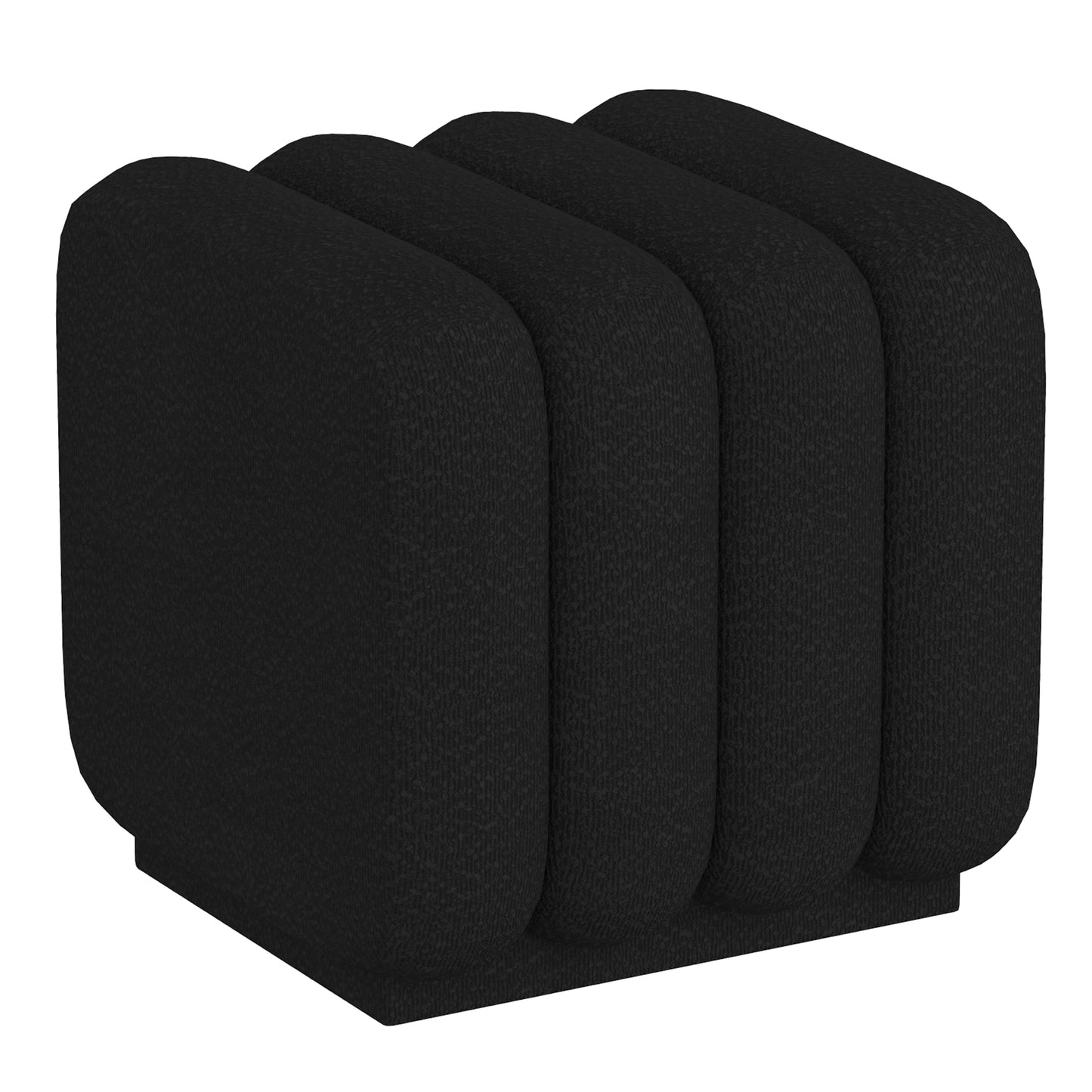 Rigel Small Square Ottoman in Black Boucle (1 Pc)