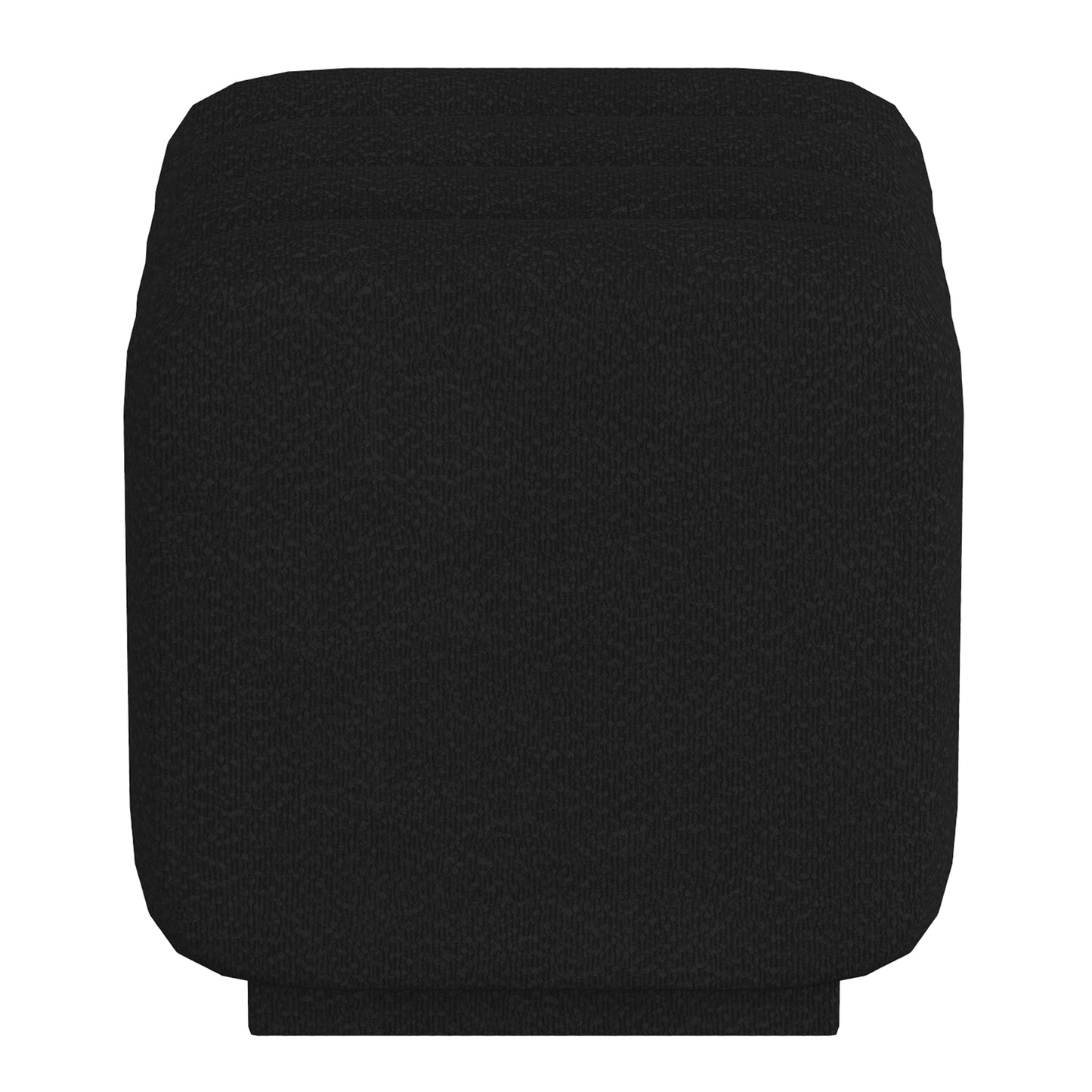 Rigel Small Square Ottoman in Black Boucle (1 Pc)