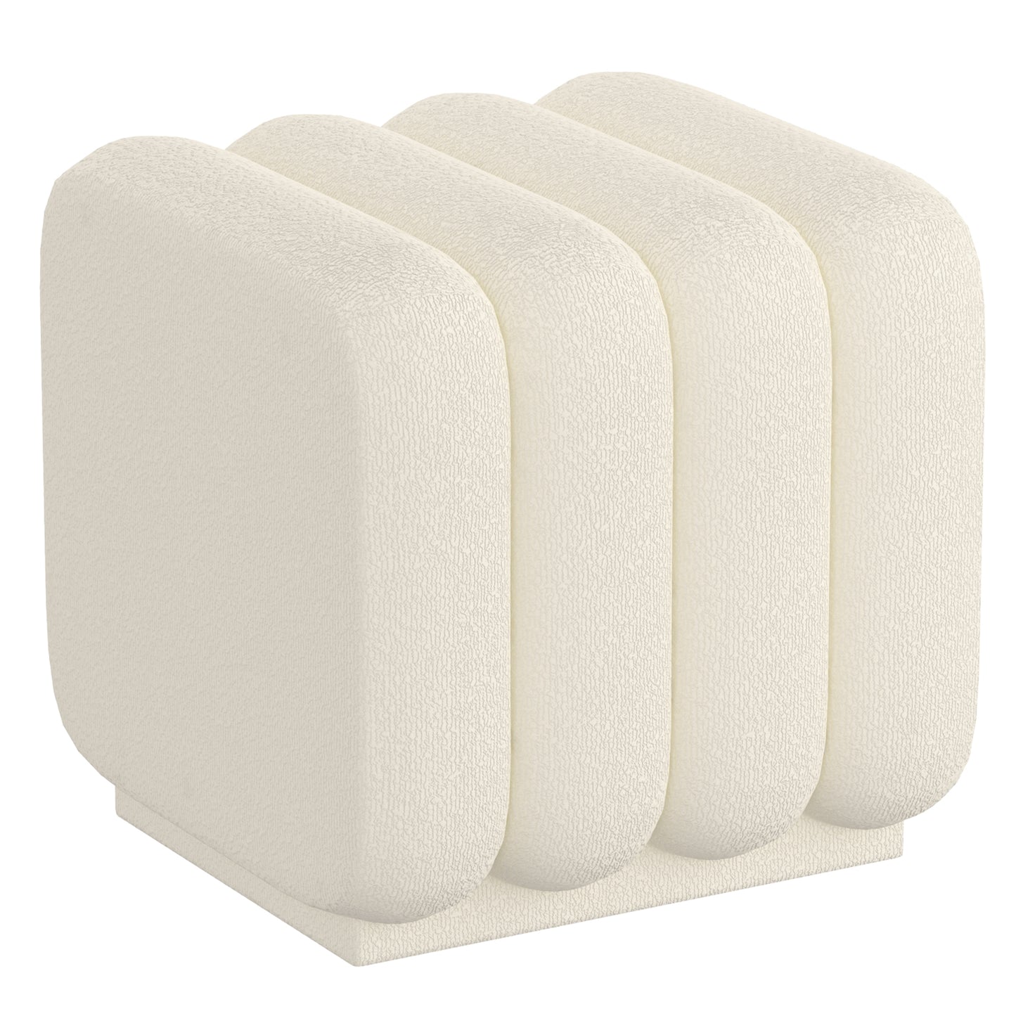 Rigel Small Square Ottoman in Ivory Boucle (1 Pc)