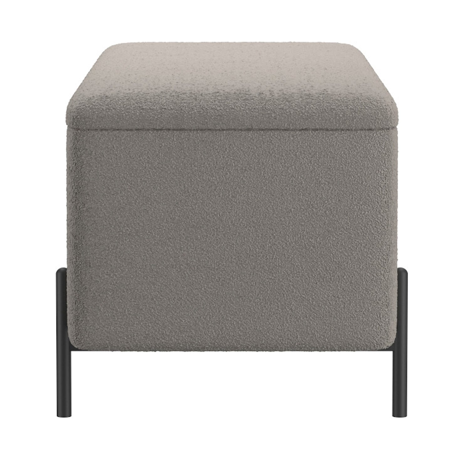 Erzo Storage Ottoman Bench in Warm Grey and Black