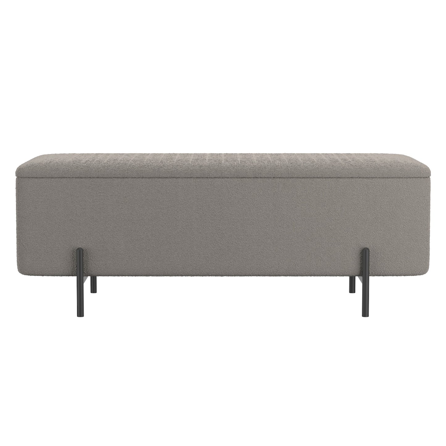 Erzo Storage Ottoman Bench in Warm Grey and Black