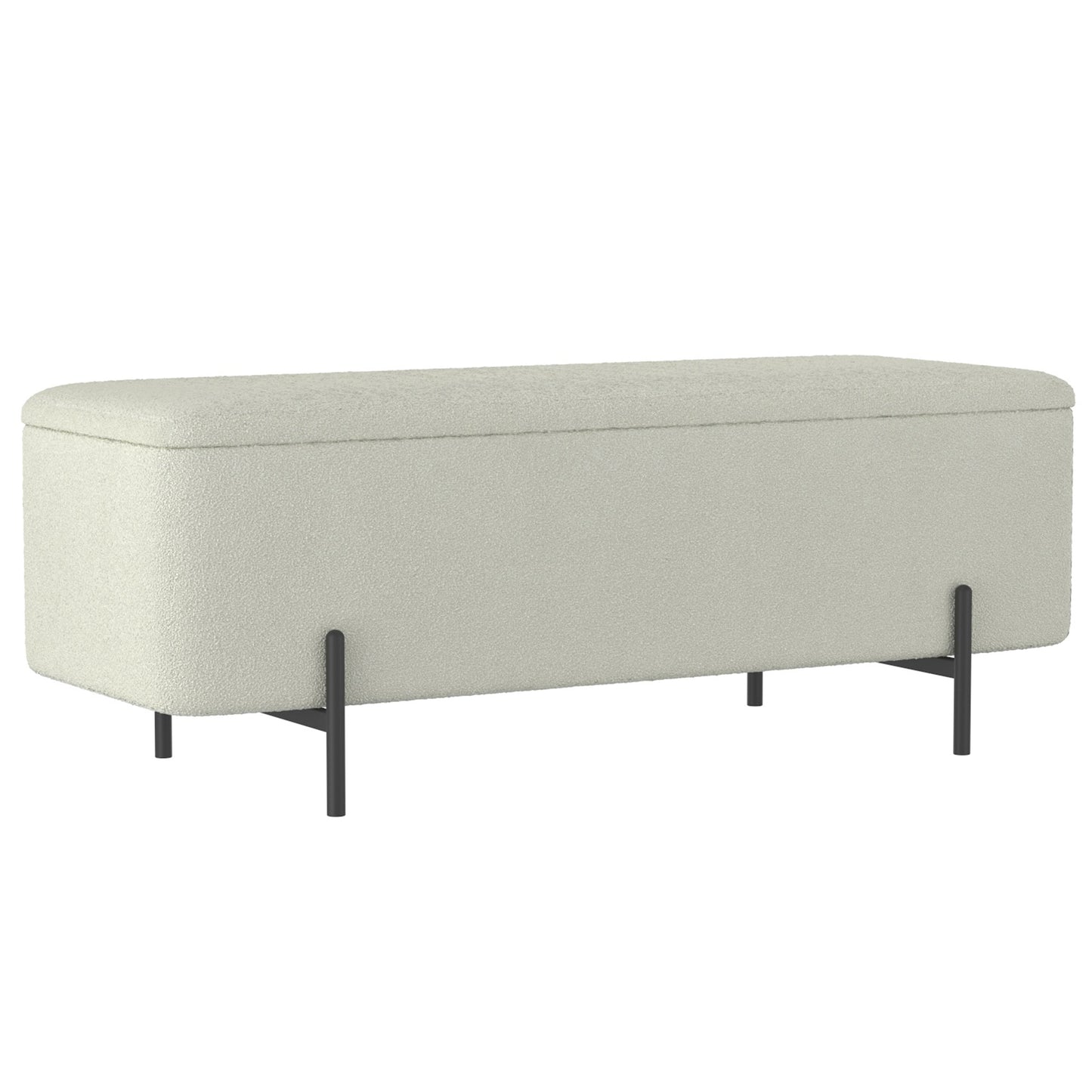 Erzo Storage Ottoman Bench in White and Black