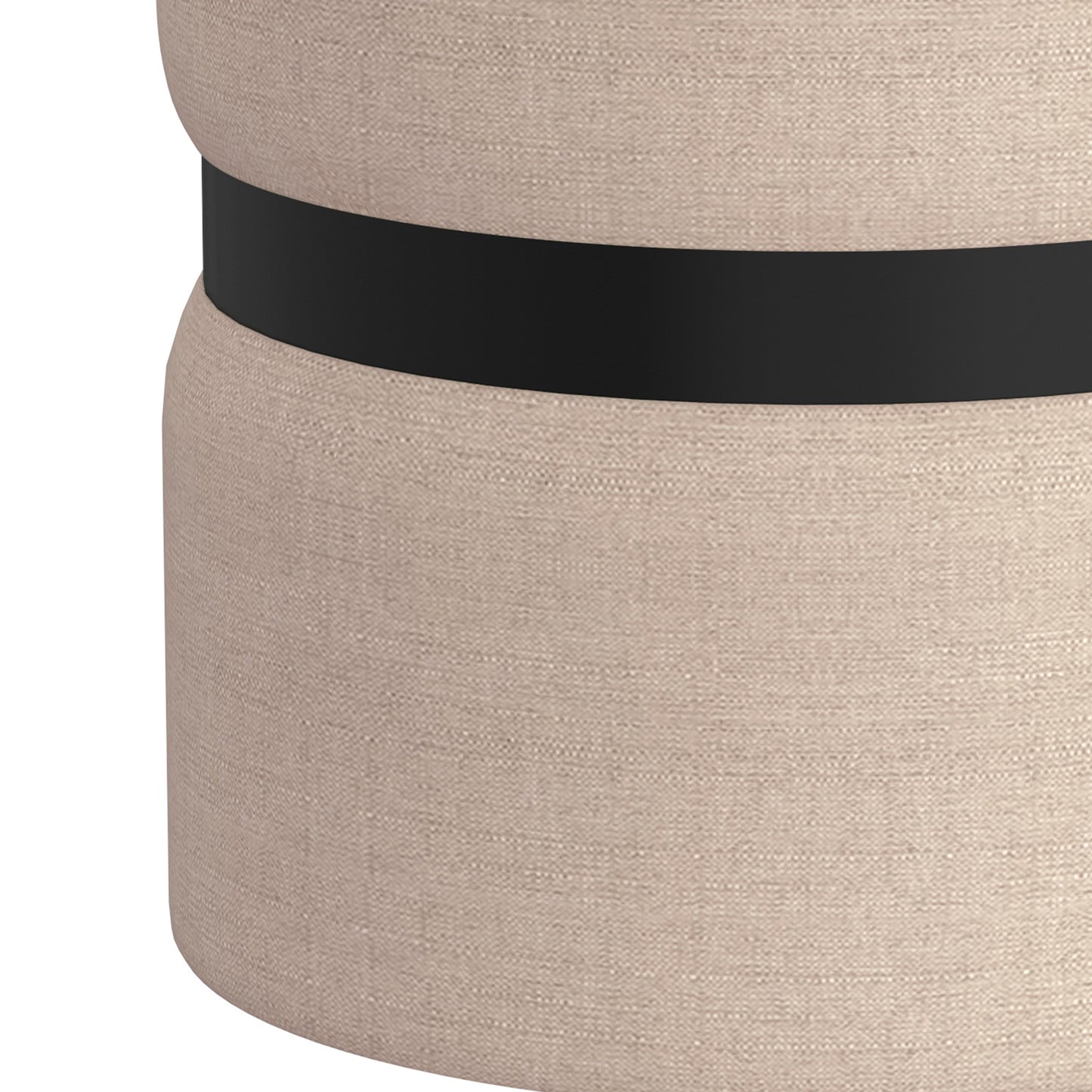 Demi Round Ottoman in Beige and Black