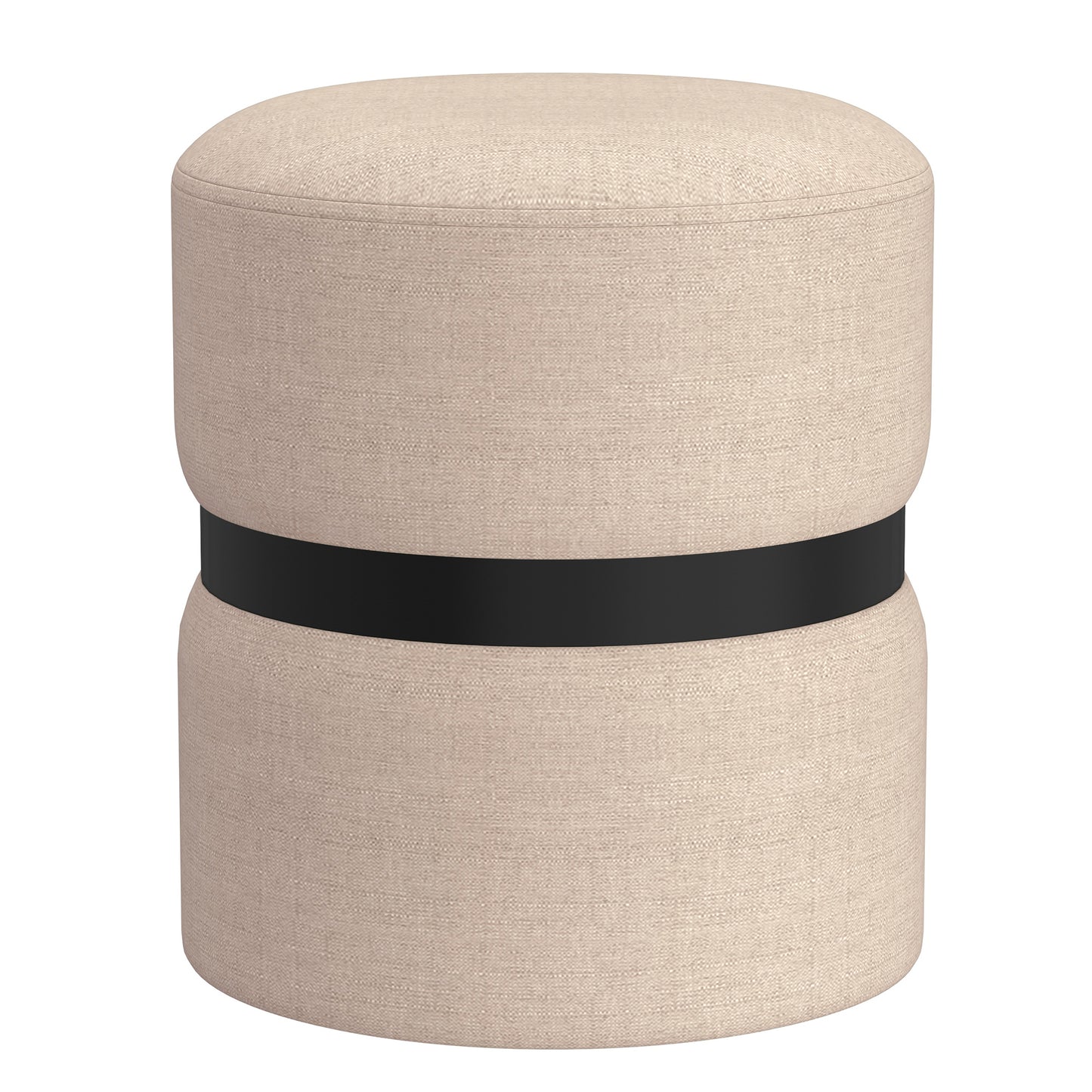 Demi Round Ottoman in Beige and Black