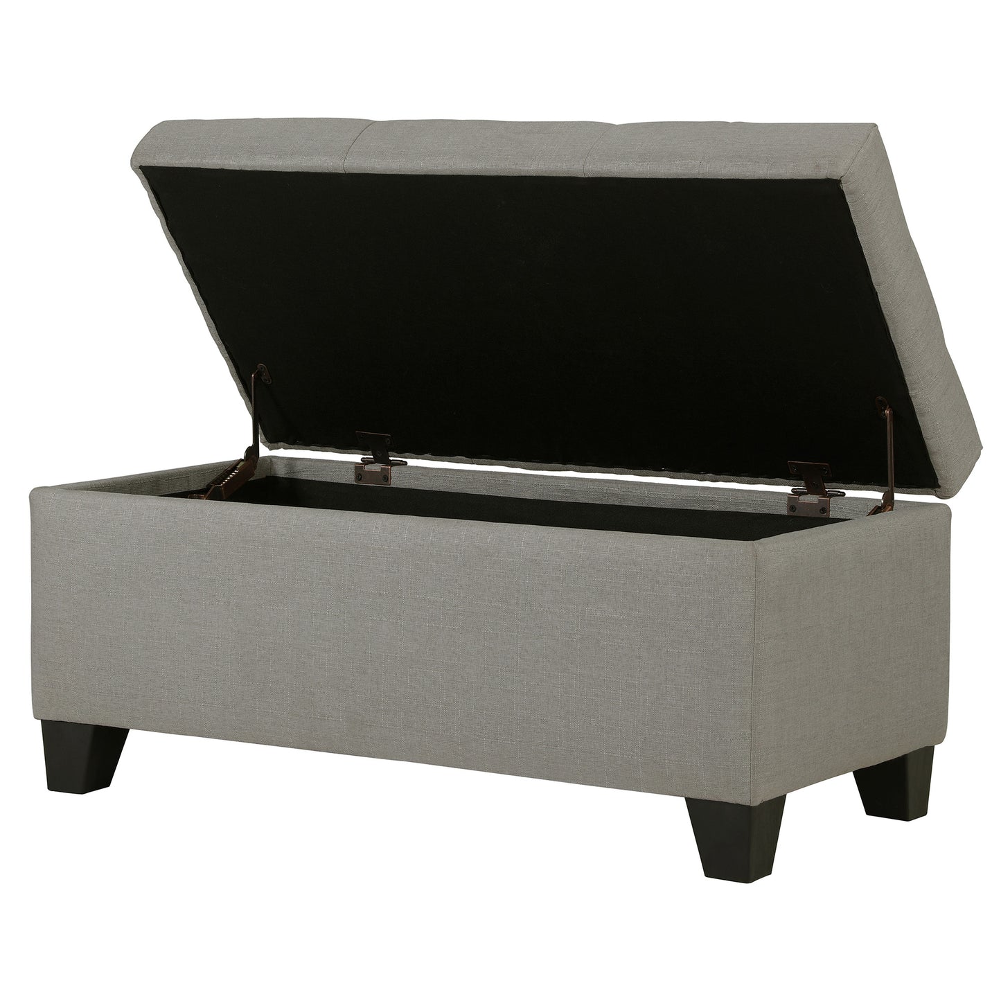 Harper Rectangular Storage Ottoman in Light Grey