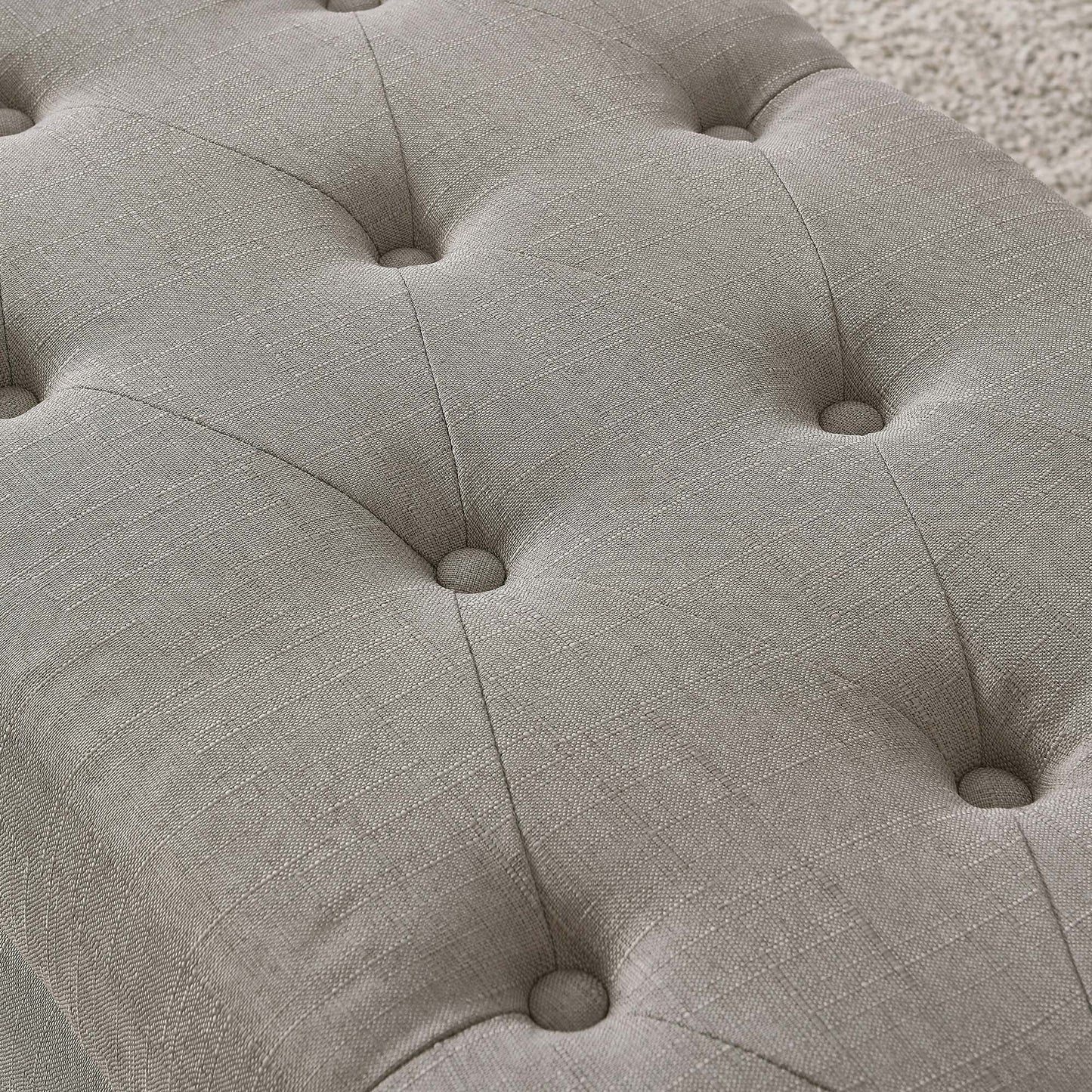 Harper Rectangular Storage Ottoman in Light Grey