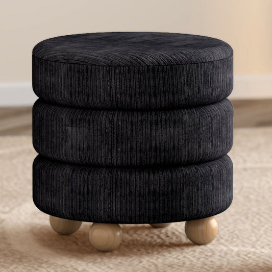 Willo Round Ottoman in Black