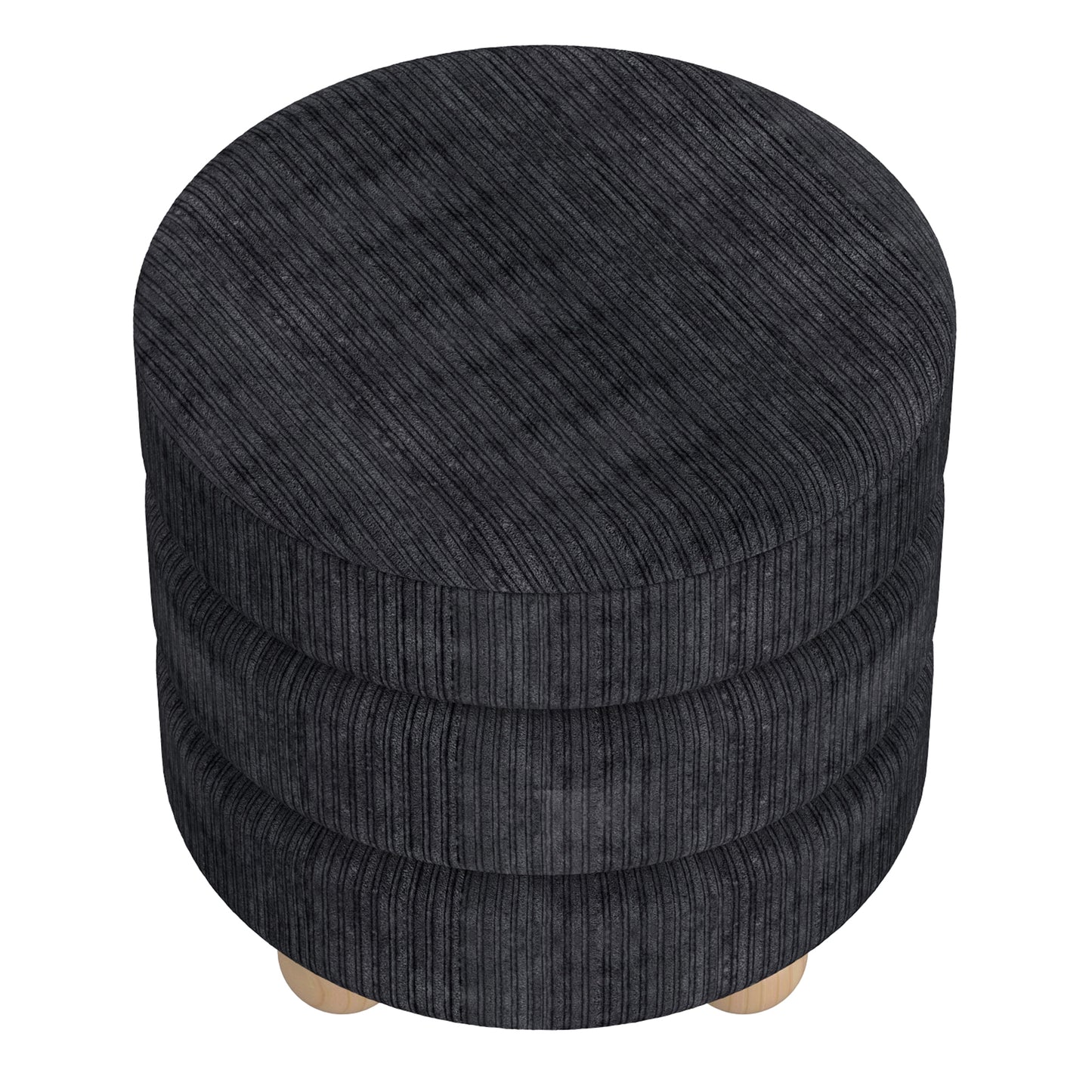Willo Round Ottoman in Black