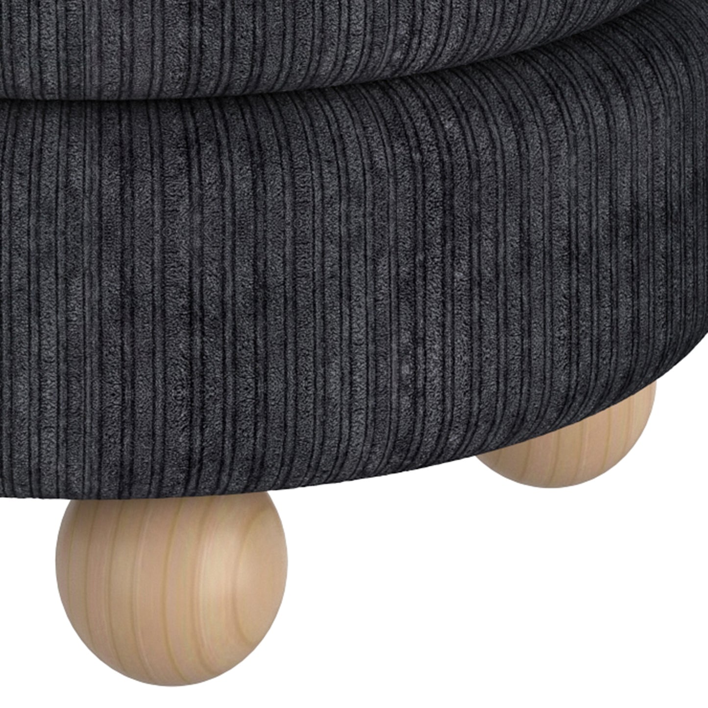 Willo Round Ottoman in Black