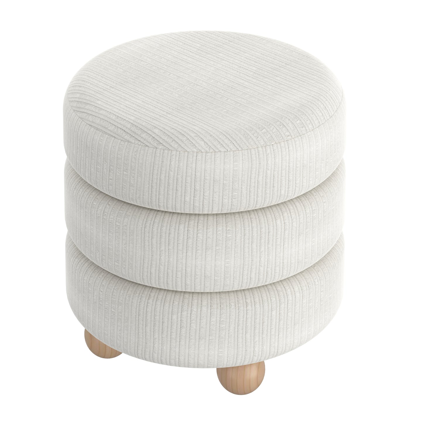 Willo Round Ottoman in Ivory