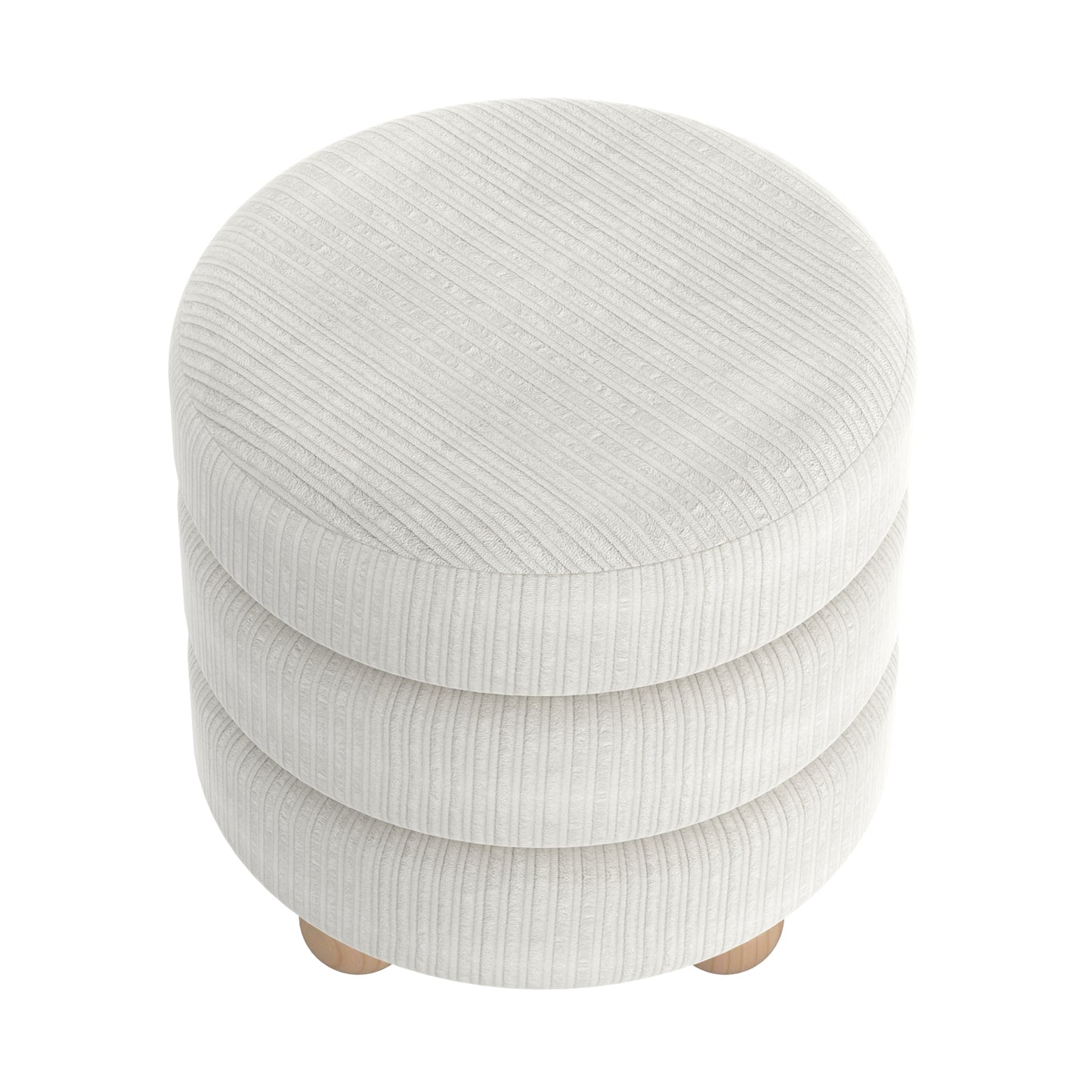 Willo Round Ottoman in Ivory