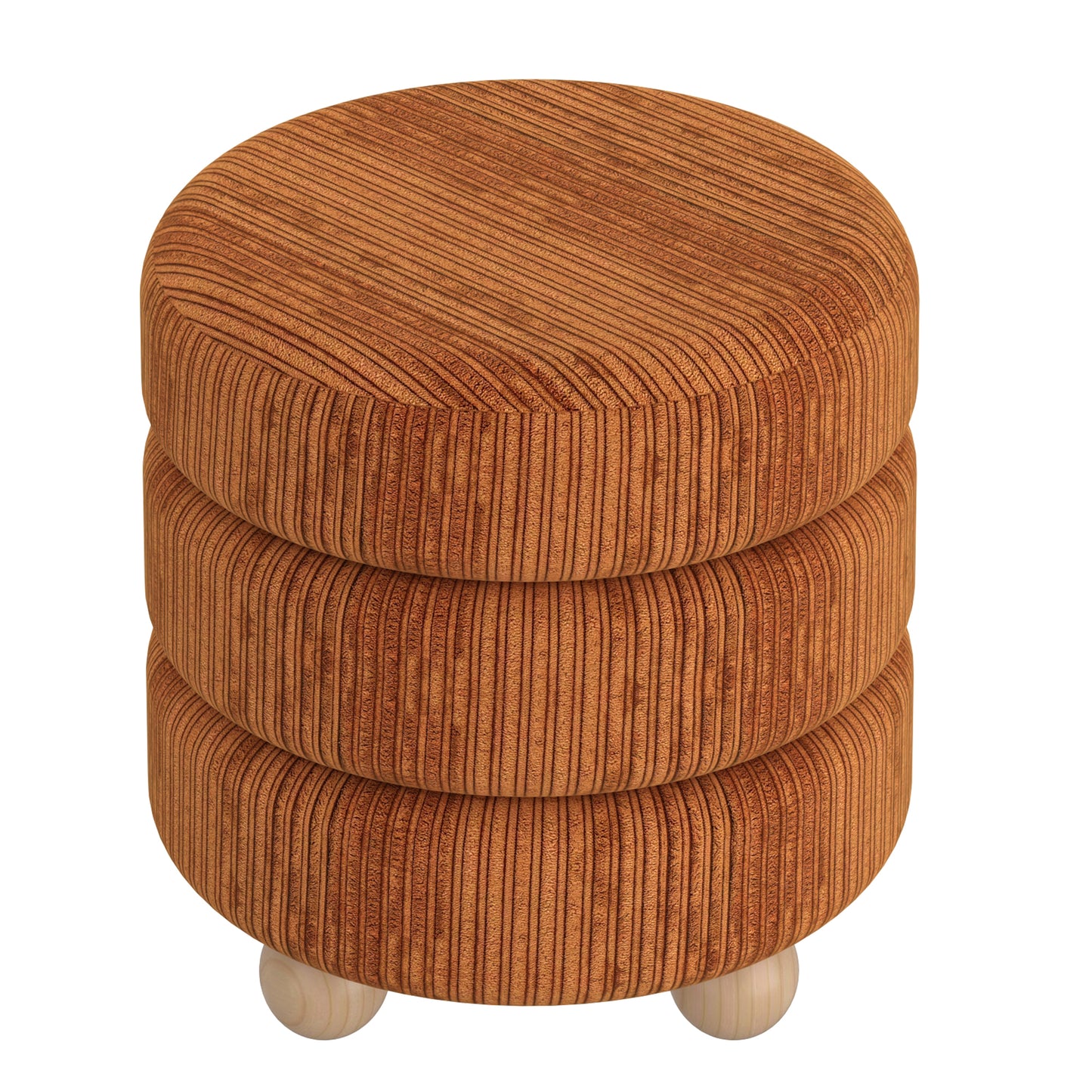 Willo Round Ottoman in Rusty Brown