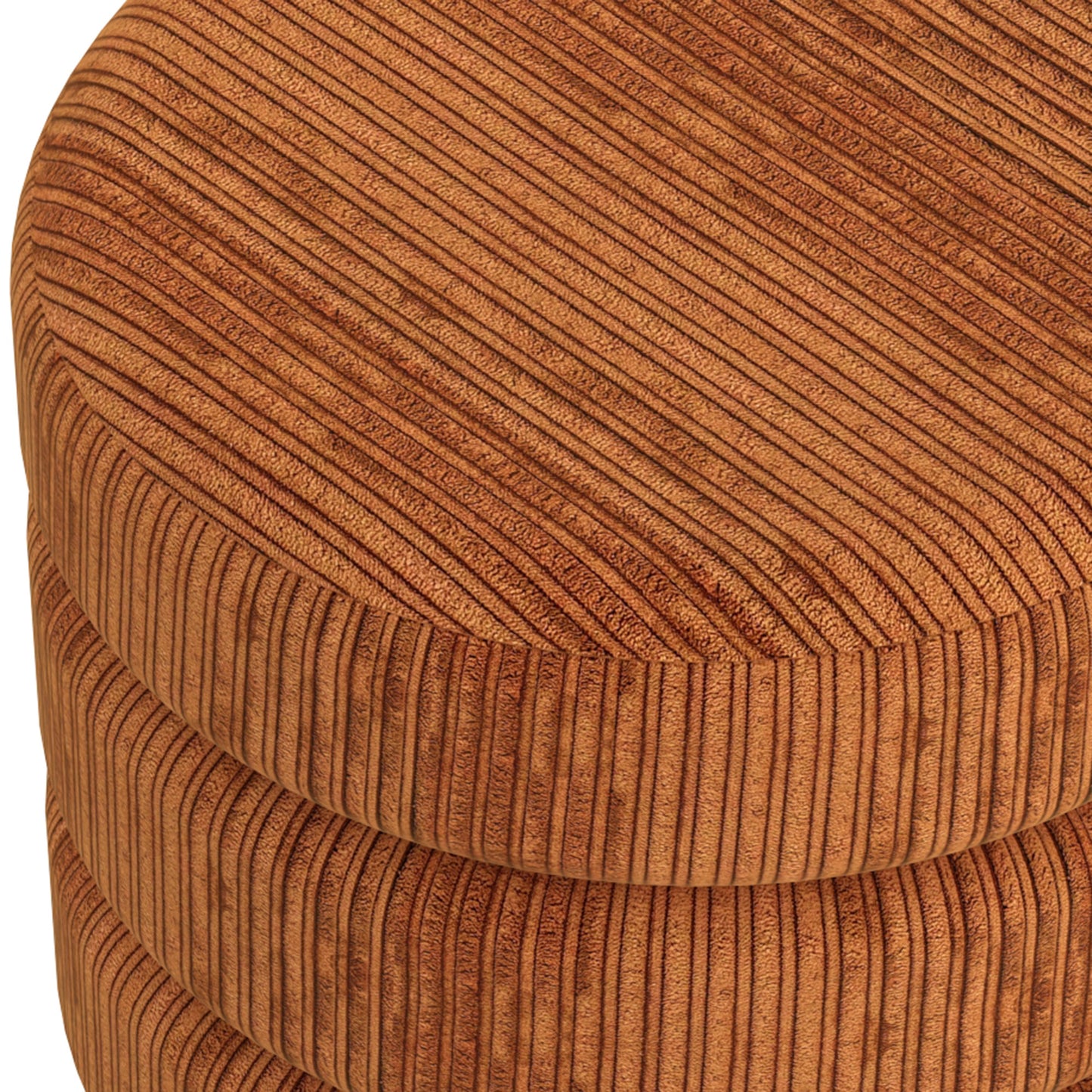 Willo Round Ottoman in Rusty Brown