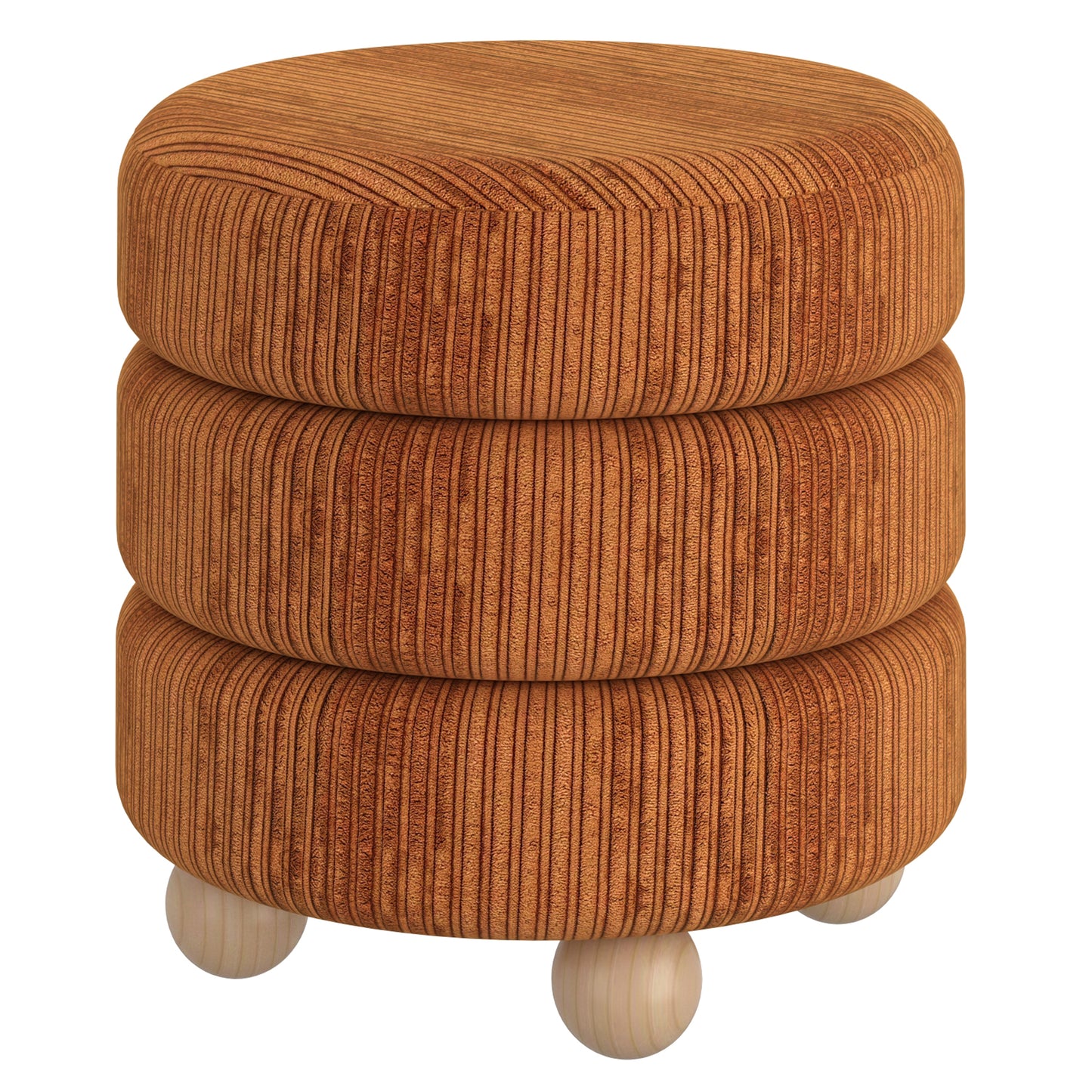 Willo Round Ottoman in Rusty Brown