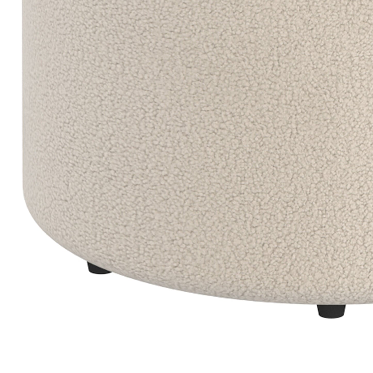 Novar Round Ottoman in Warm White Boucle