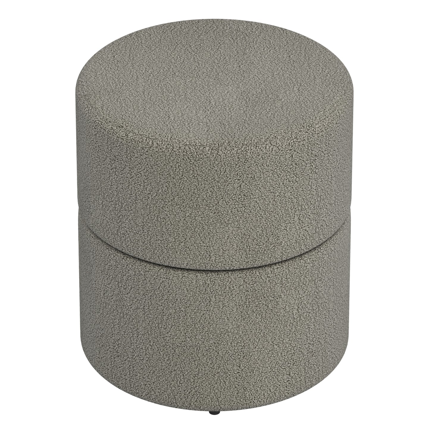 Novar Round Ottoman in Warm Grey Boucle