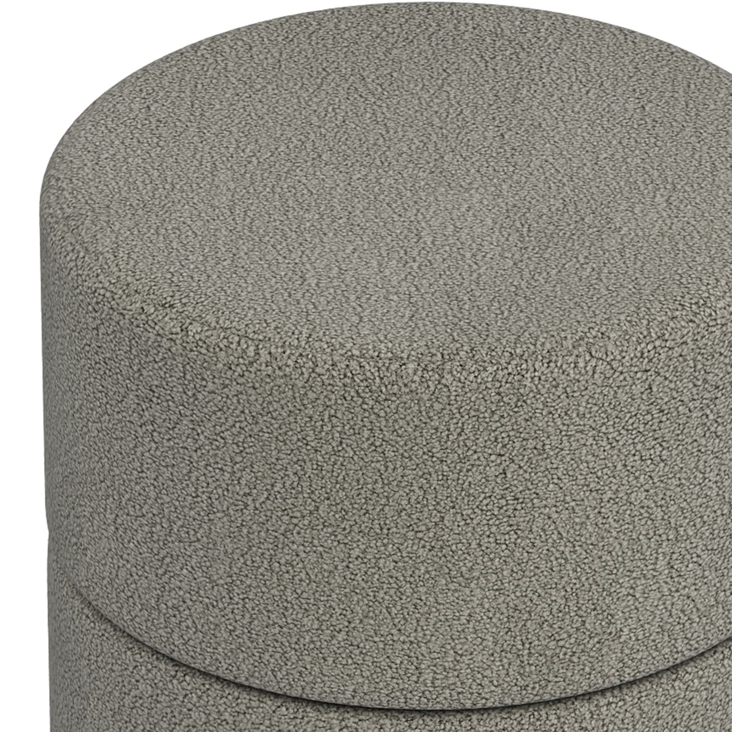 Novar Round Ottoman in Warm Grey Boucle