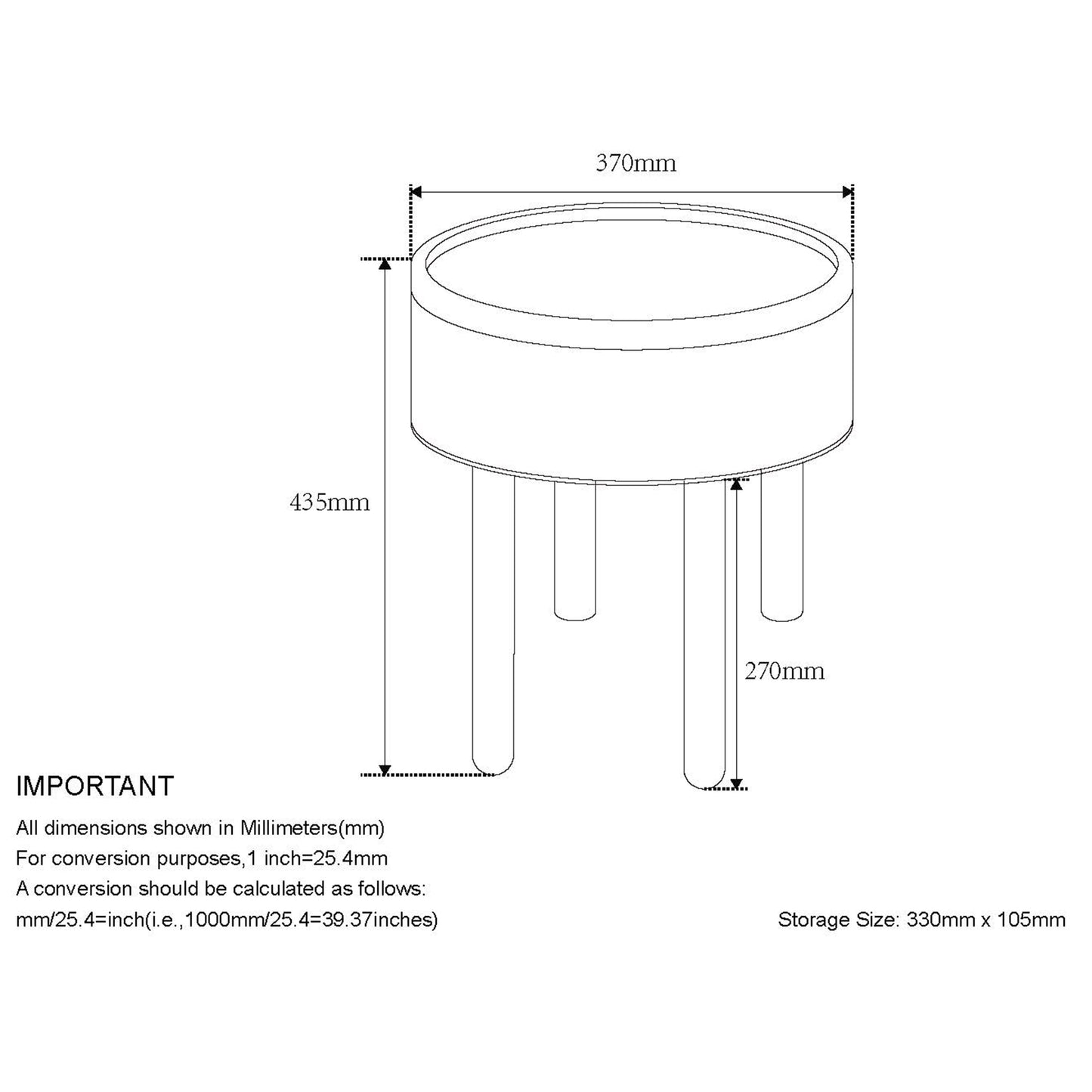 Round Storage Ottoman with Tray in Beige and Natural