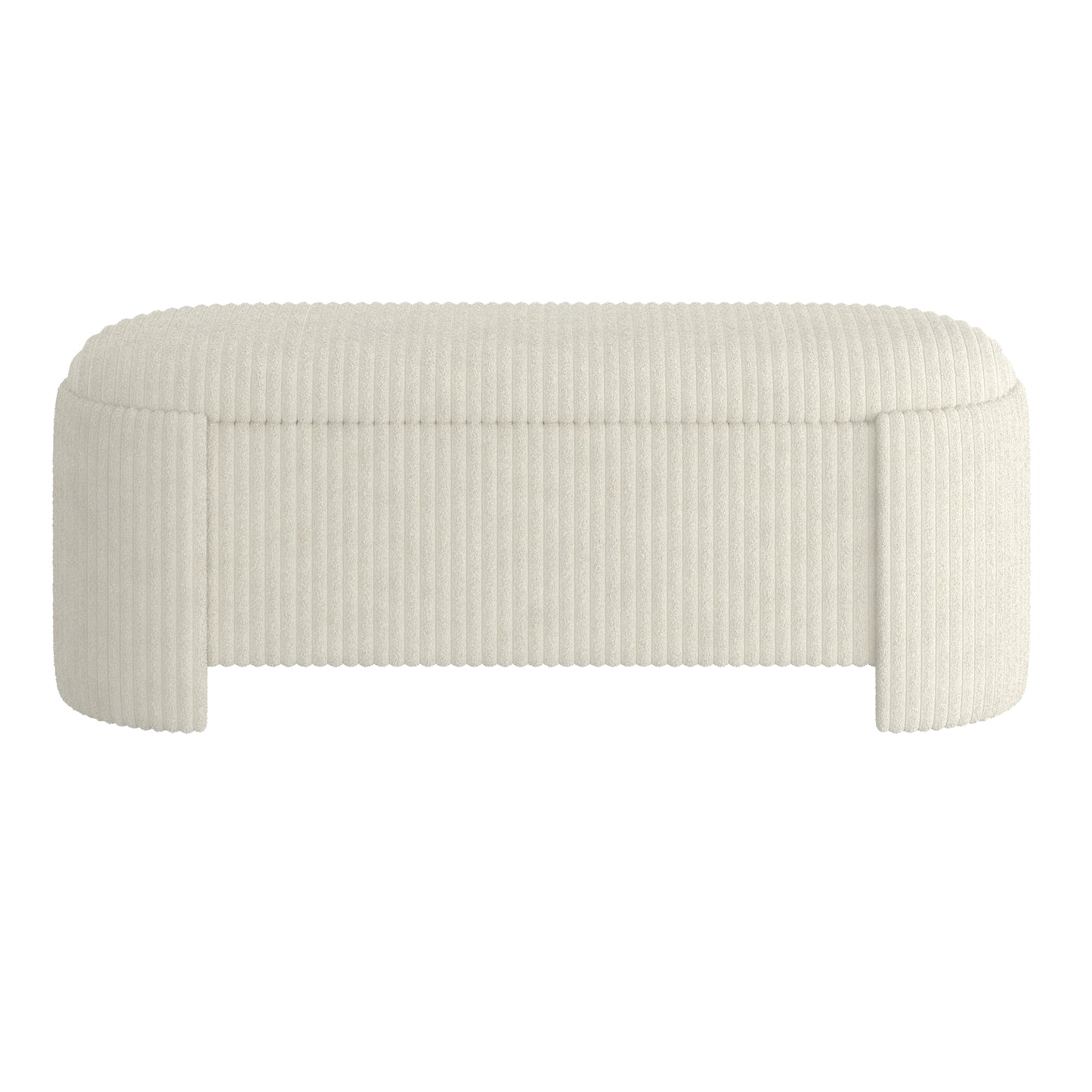 Cybil Storage Ottoman in Ivory