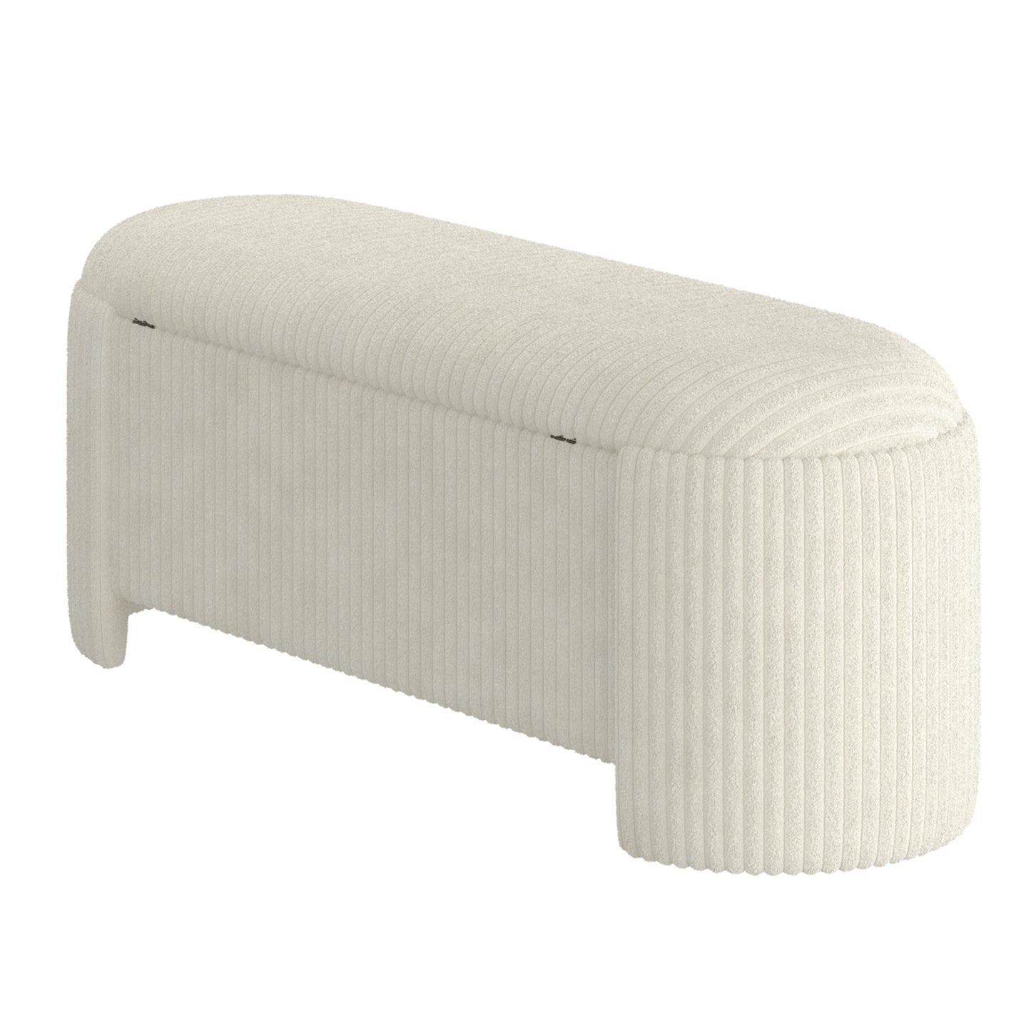 Cybil Storage Ottoman in Ivory