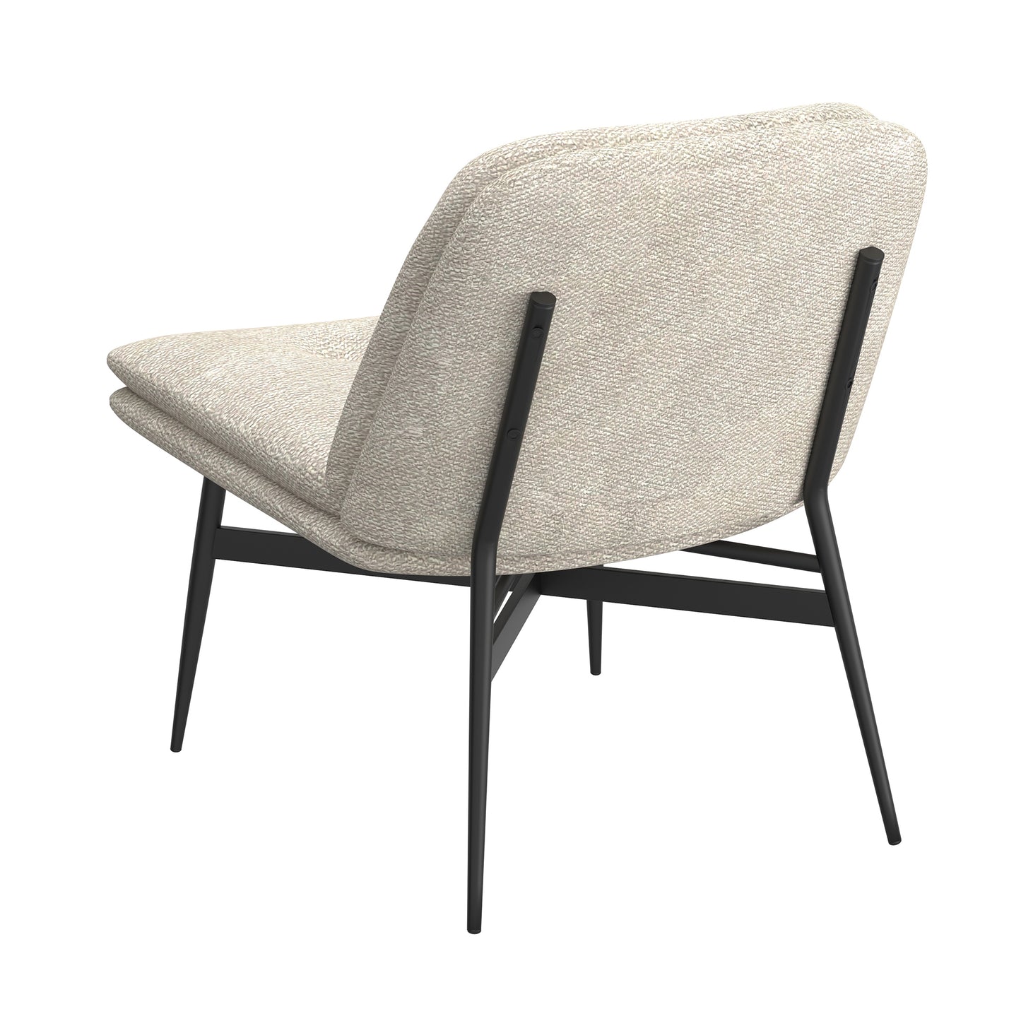 Accent Chair in Beige Fabric and Black