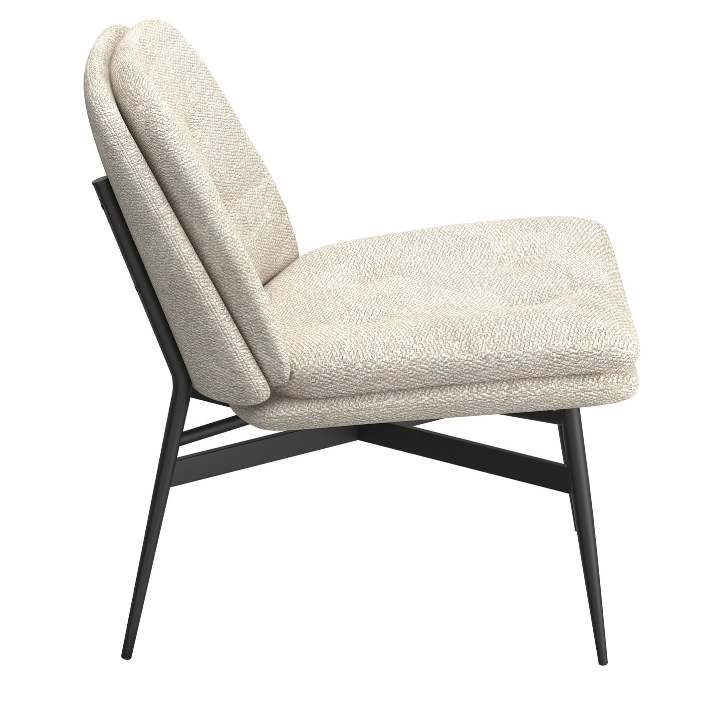 Accent Chair in Beige Fabric and Black