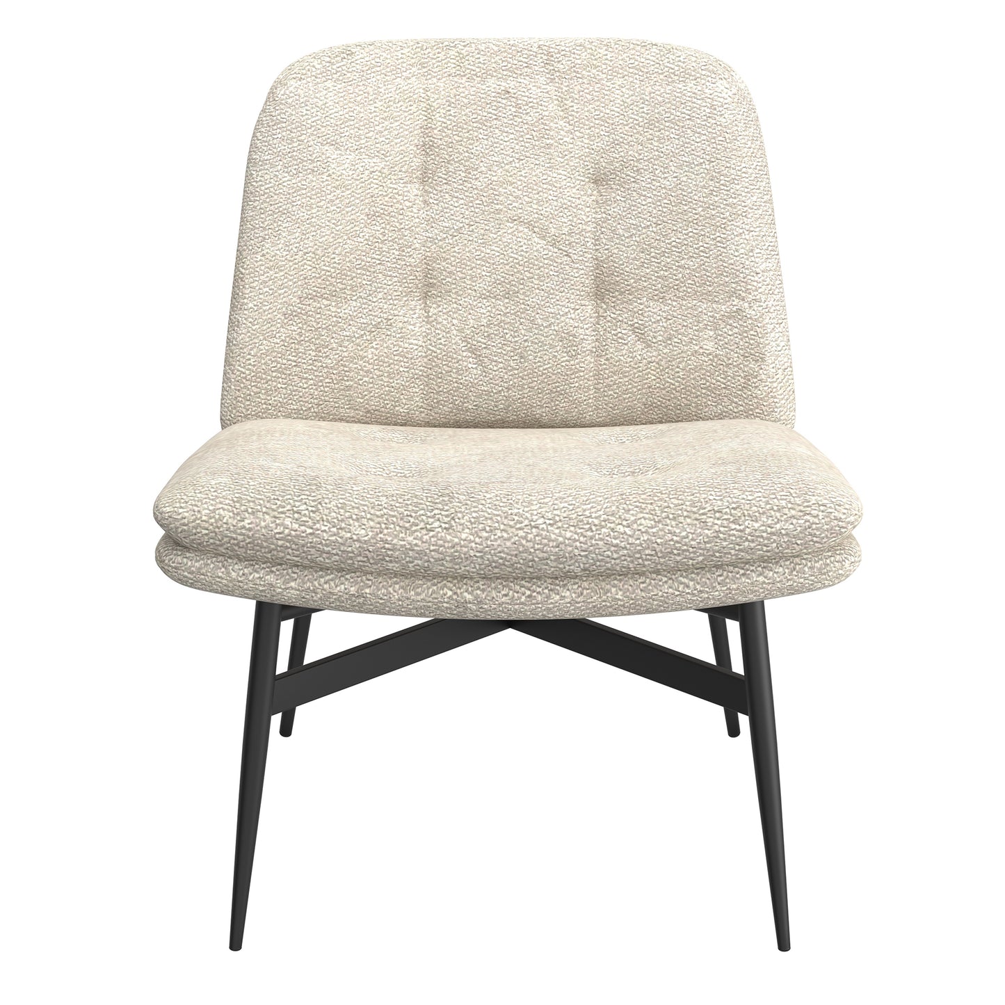 Accent Chair in Beige Fabric and Black