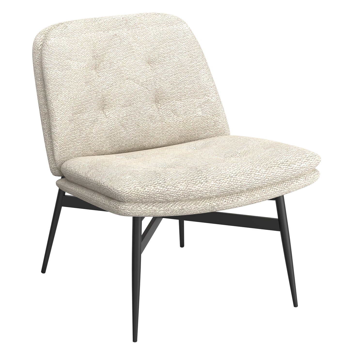 Accent Chair in Beige Fabric and Black