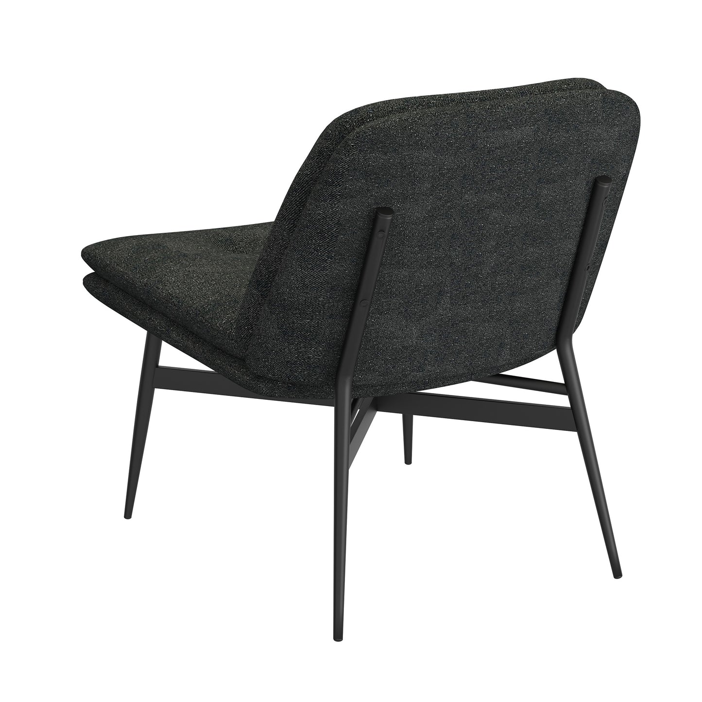 Accent Chair in Charcoal Fabric and Black