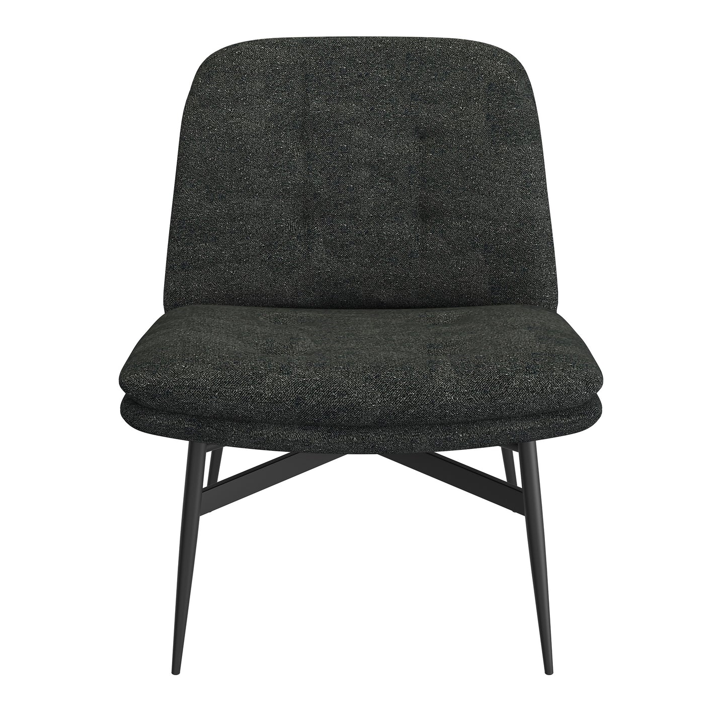 Accent Chair in Charcoal Fabric and Black