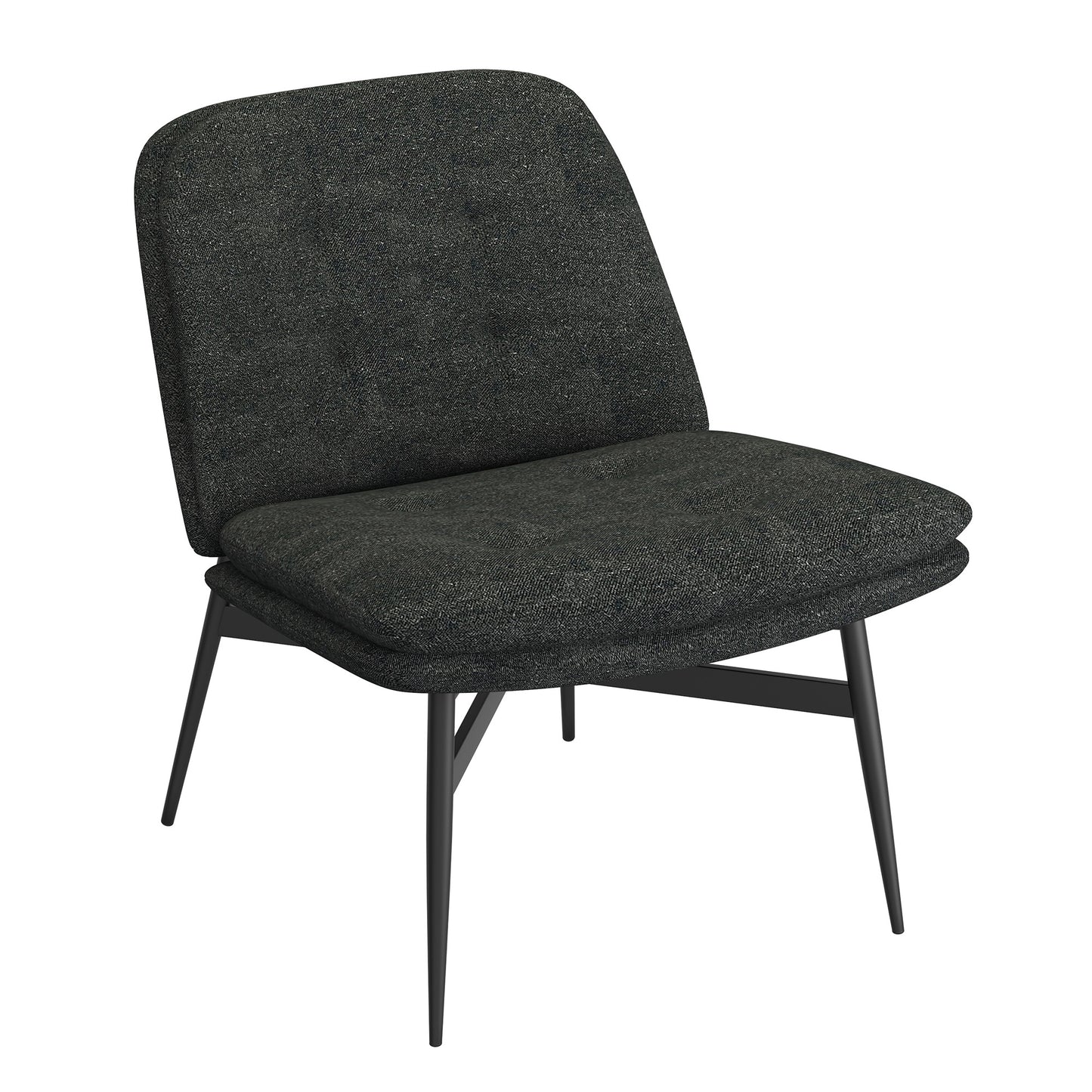 Accent Chair in Charcoal Fabric and Black