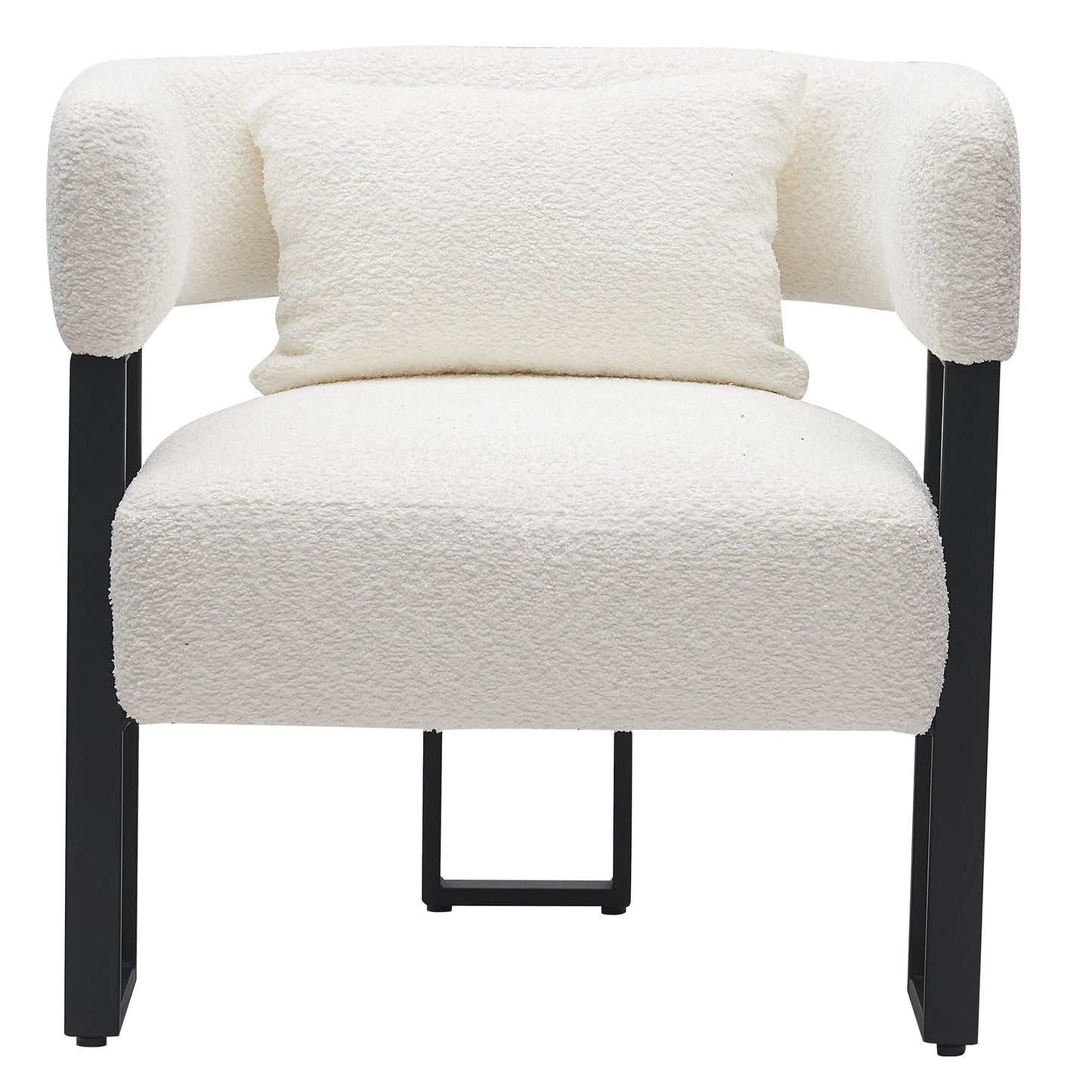 Scarlet Accent Chair in Ivory Boucle and Black