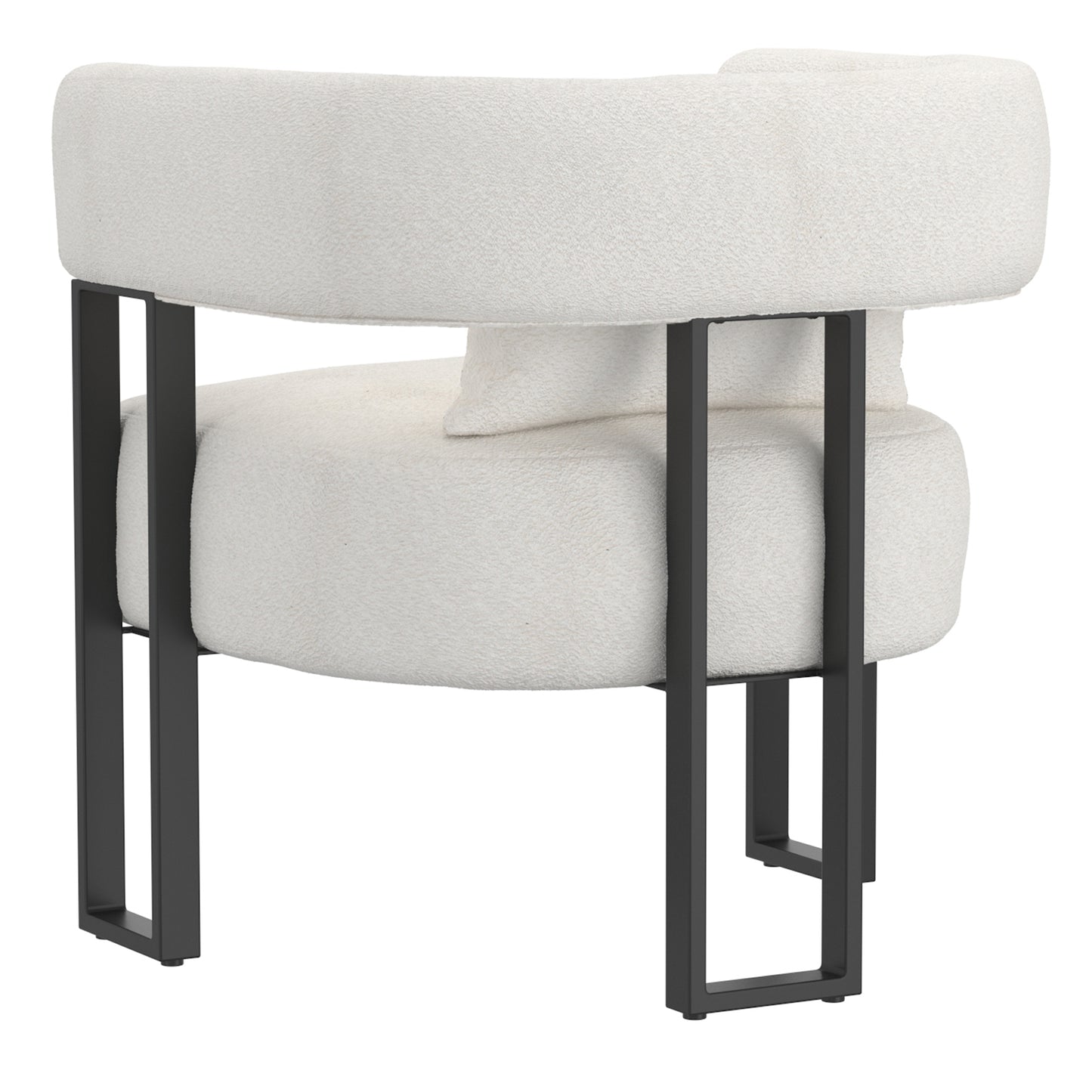 Scarlet Accent Chair in Ivory Boucle and Black