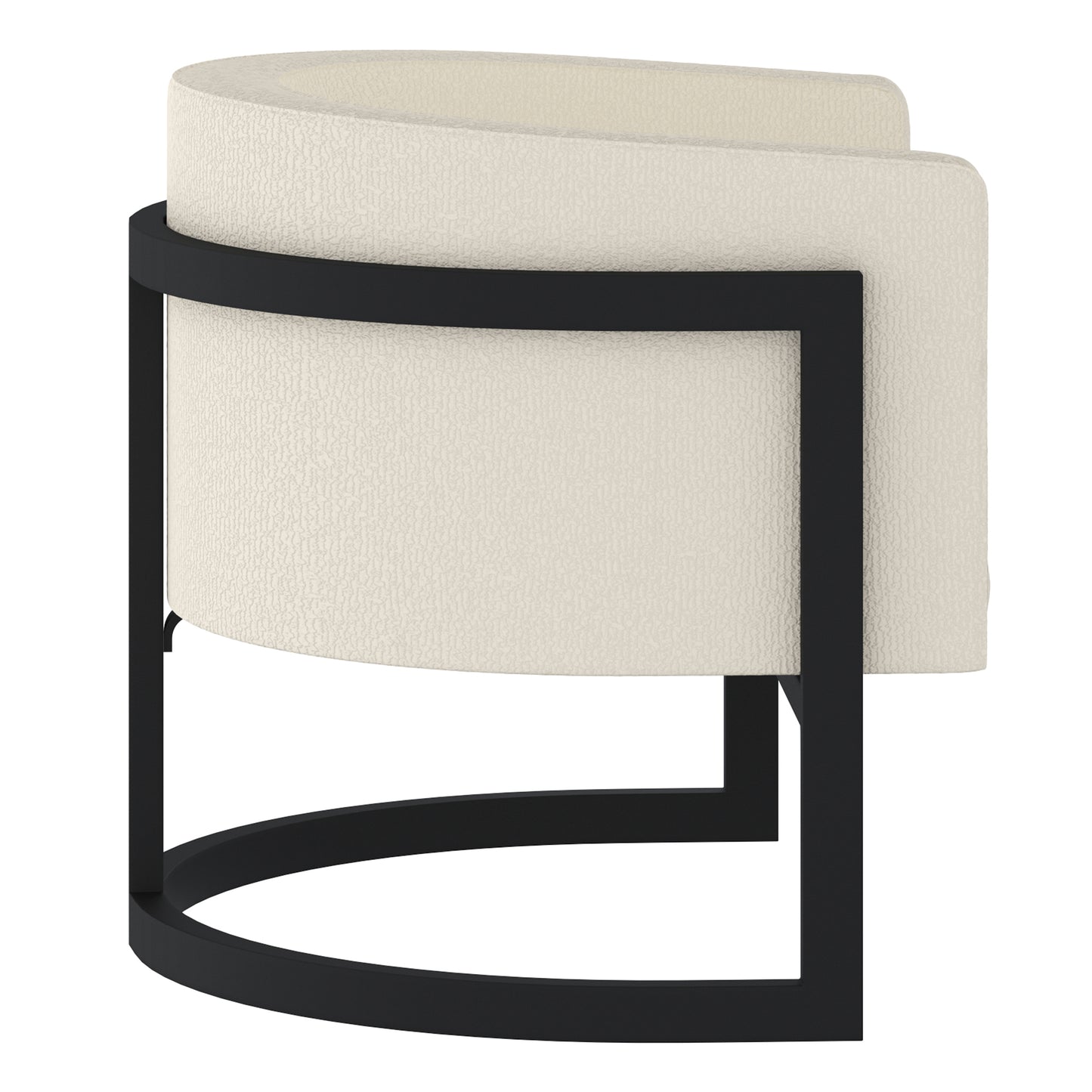 Accent Chair in Ivory Boucle and Black