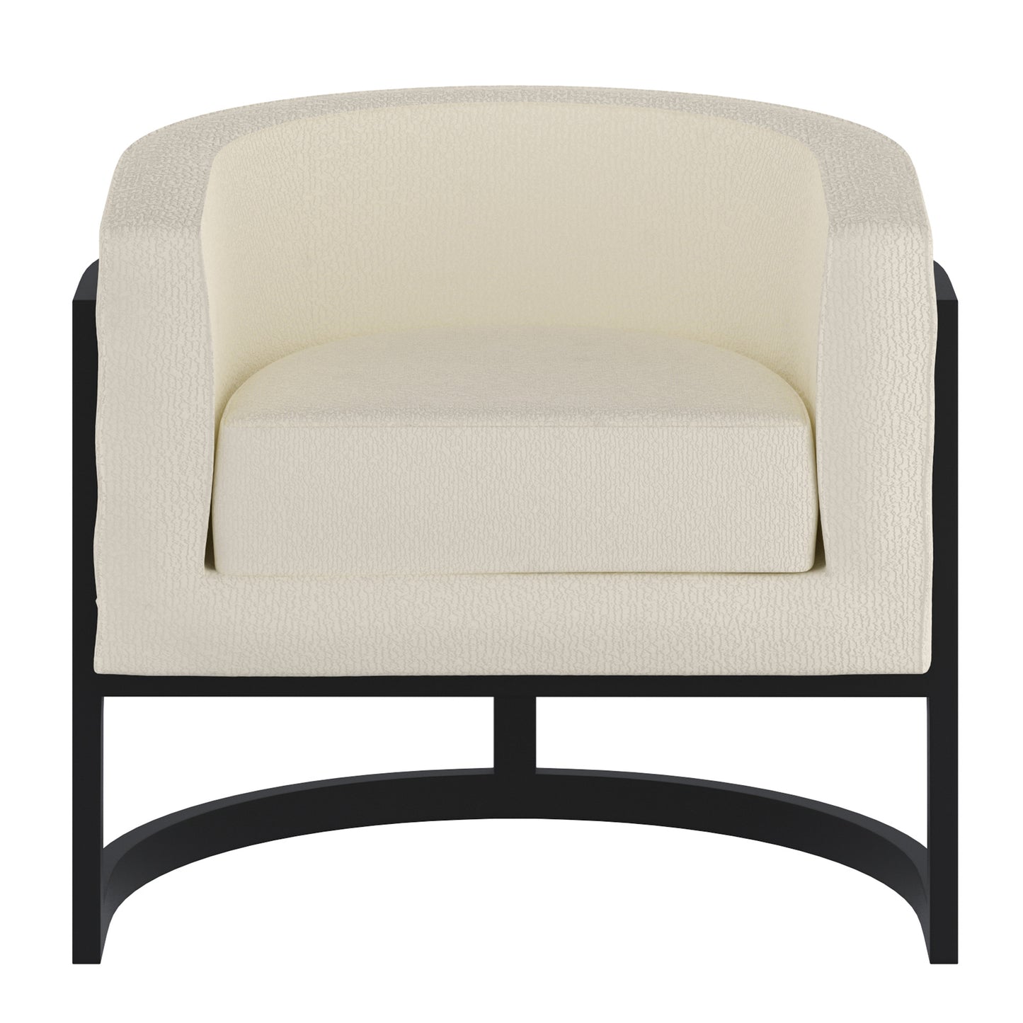 Accent Chair in Ivory Boucle and Black