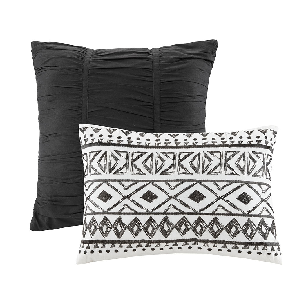 Boho Geo 7-Piece Comforter/Coverlet Set, Black