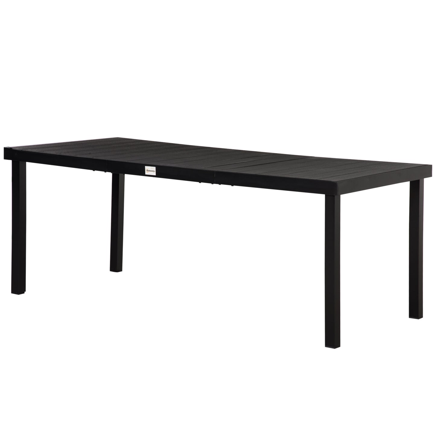 Patio Dining Table for 8, Rectangular Aluminum Outdoor Table for Garden Lawn Backyard, Black