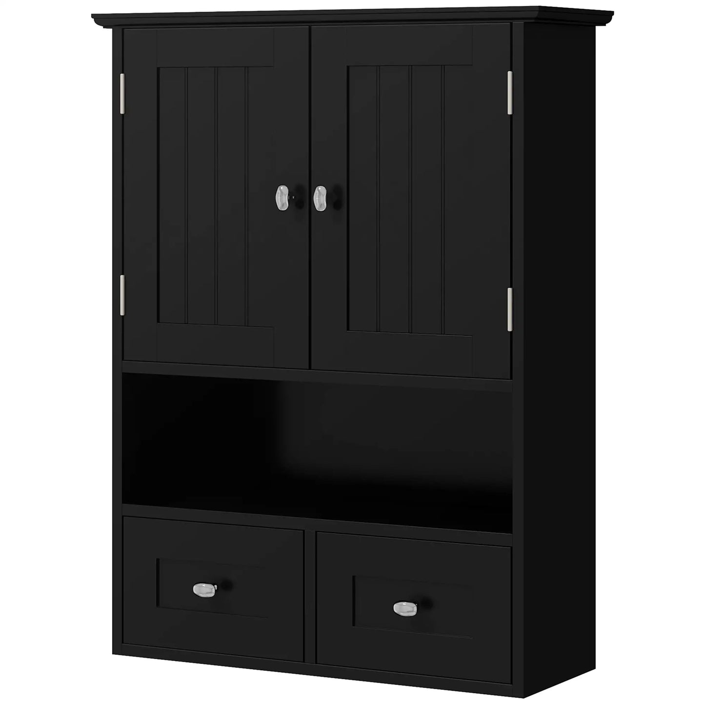 Medicine Cabinet, Bathroom with Shelf and Drawers in Black