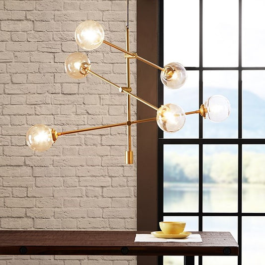 Modern Gold 6-Light Contemporary Chandelier