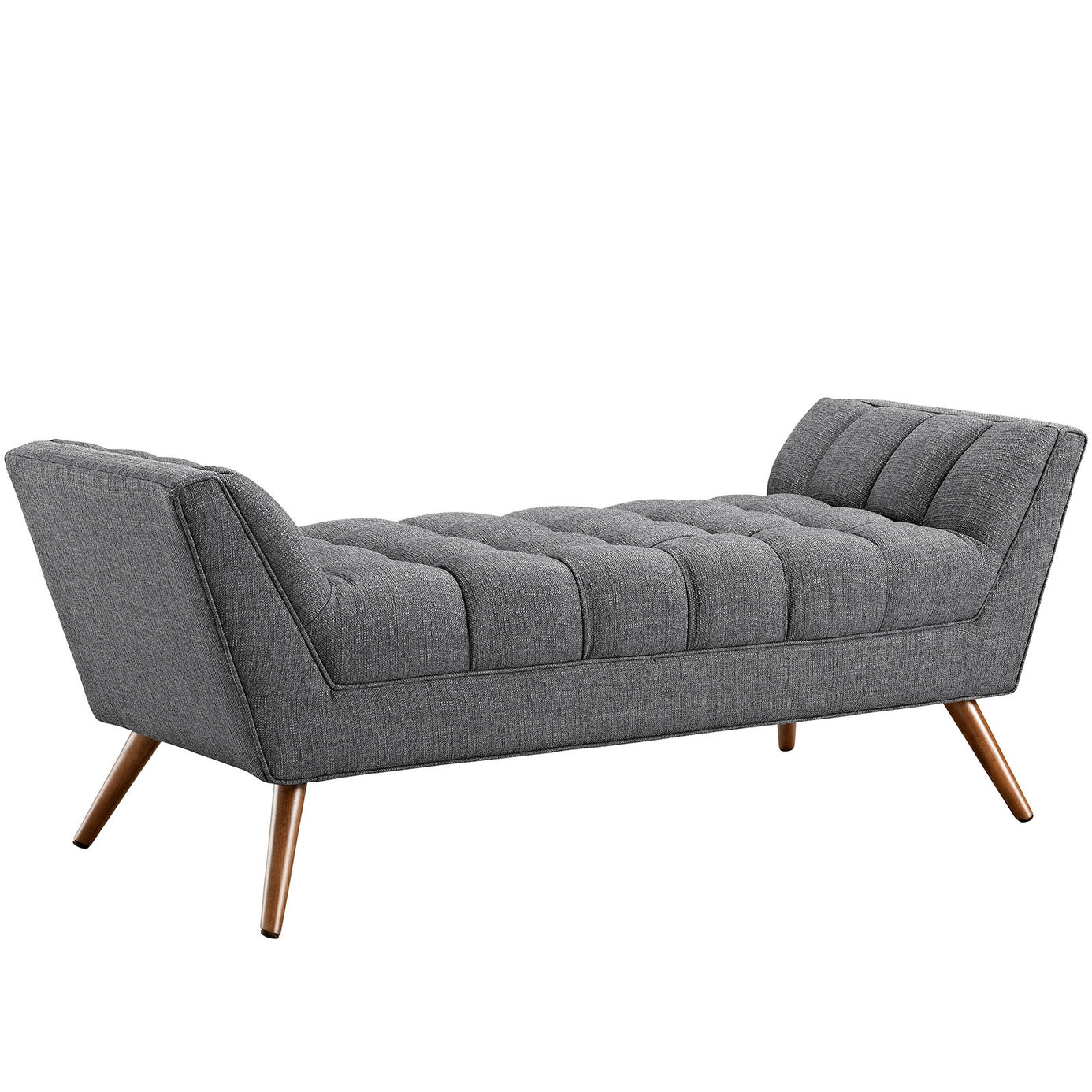 Response Medium Upholstered Fabric Bench in Grey