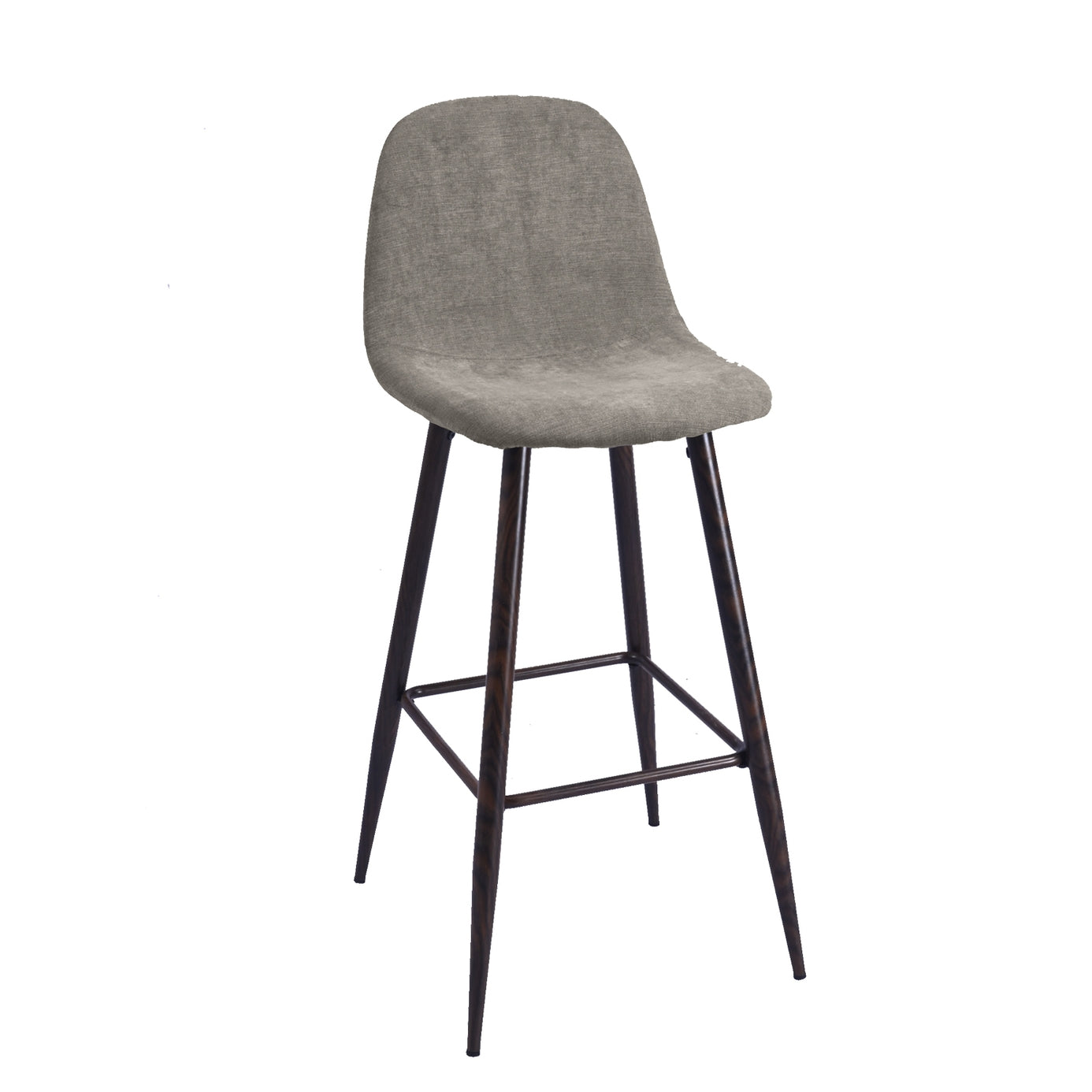 Charlton Counter Upholstery Bar & Counter Stool (Set of 2) DARK GREY TERRY WALNUT METAL