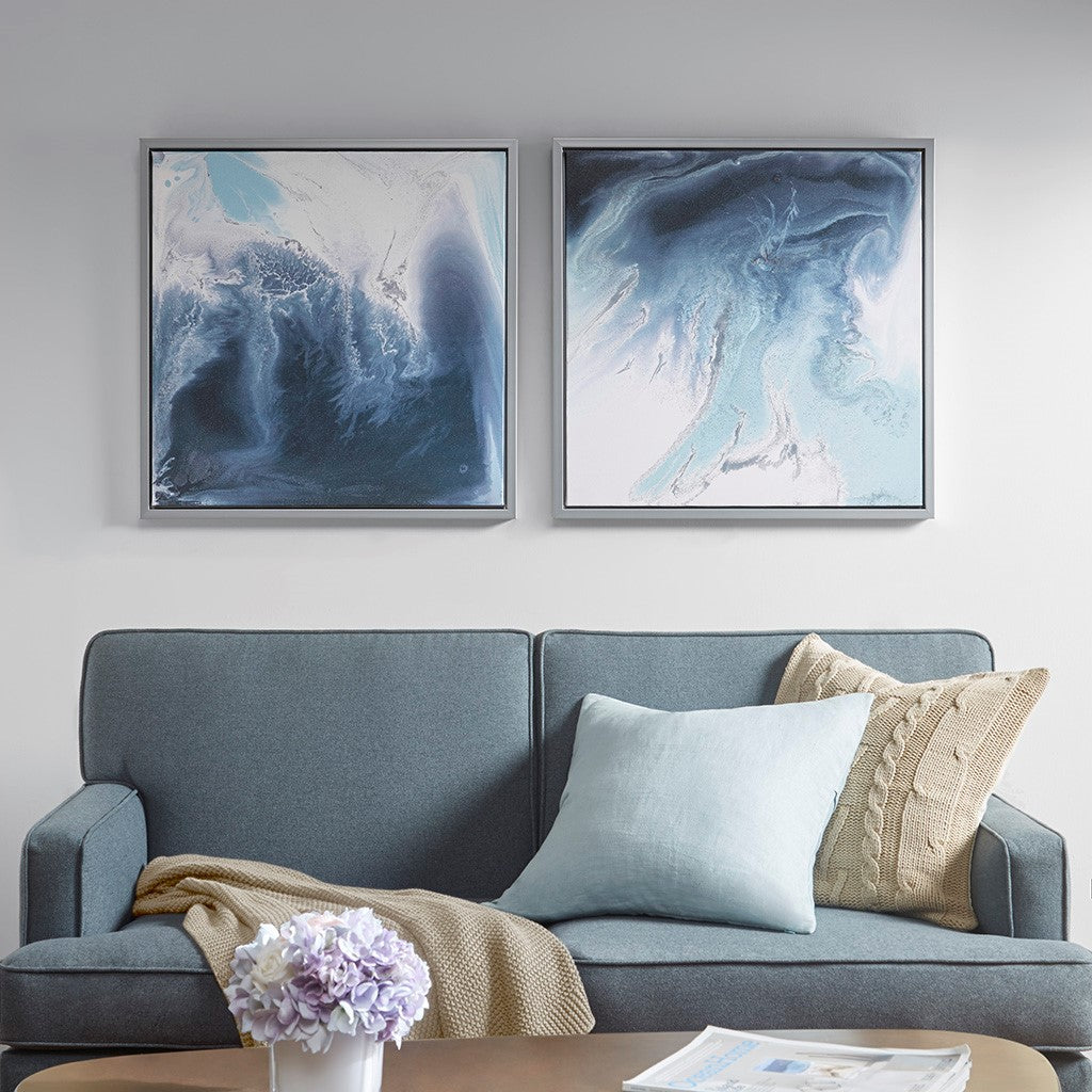 Abstract Blue Lagoon Framed Wall Art