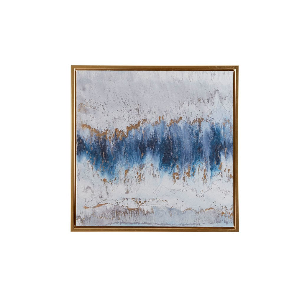 Abstract Blue Embrace Gold Foil Framed Wall Art