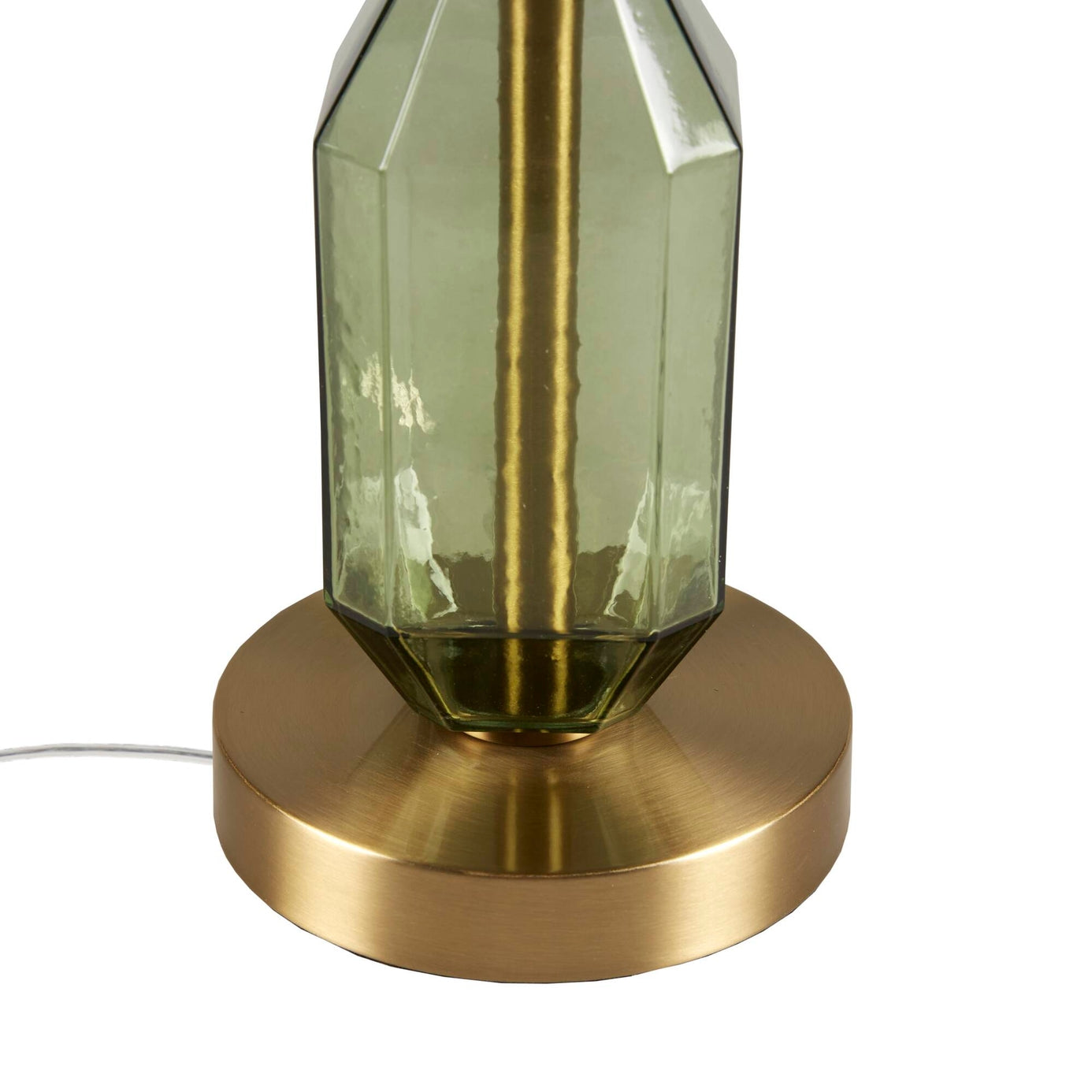 Green Faceted Green Glass Table Lamp