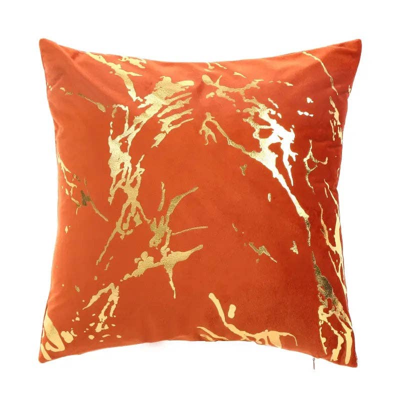 Gold Marble Pattern Design Velvet Cushion Covers 45 X 45 cm - Available in 3 Colours