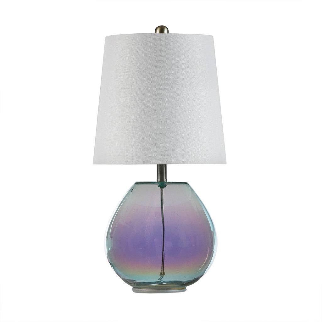 Colored Glass Base Bedroom Table Lamp (set of 2)