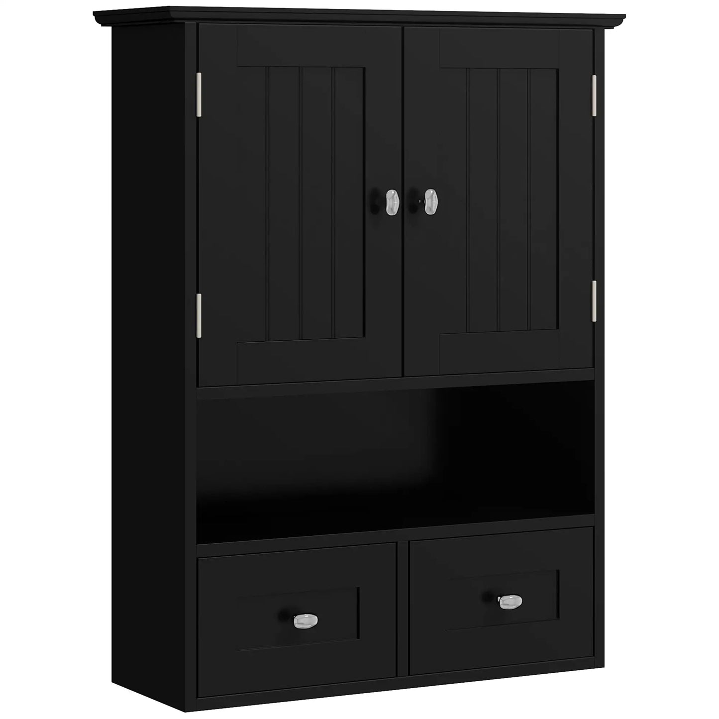 Medicine Cabinet, Bathroom with Shelf and Drawers in Black