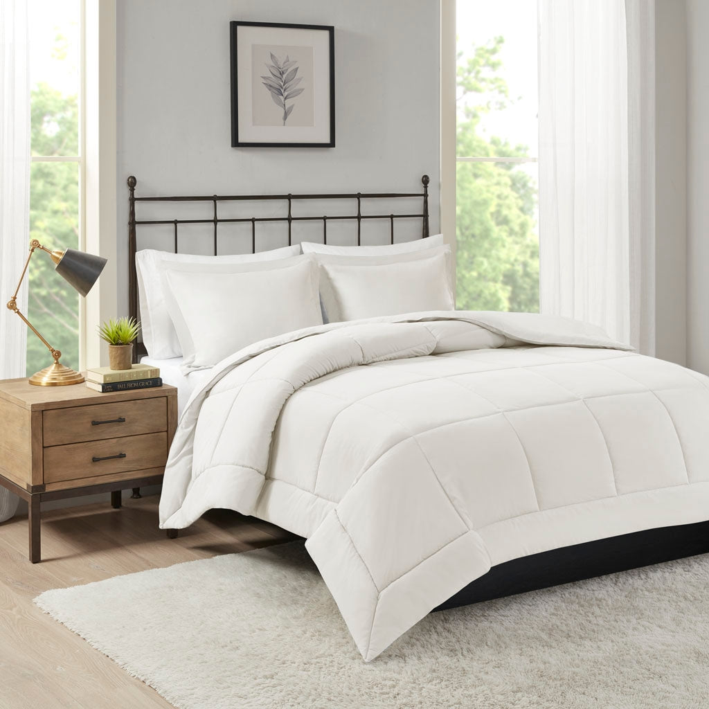 Microcell Minimalist Comforter Mini Set, Ivory