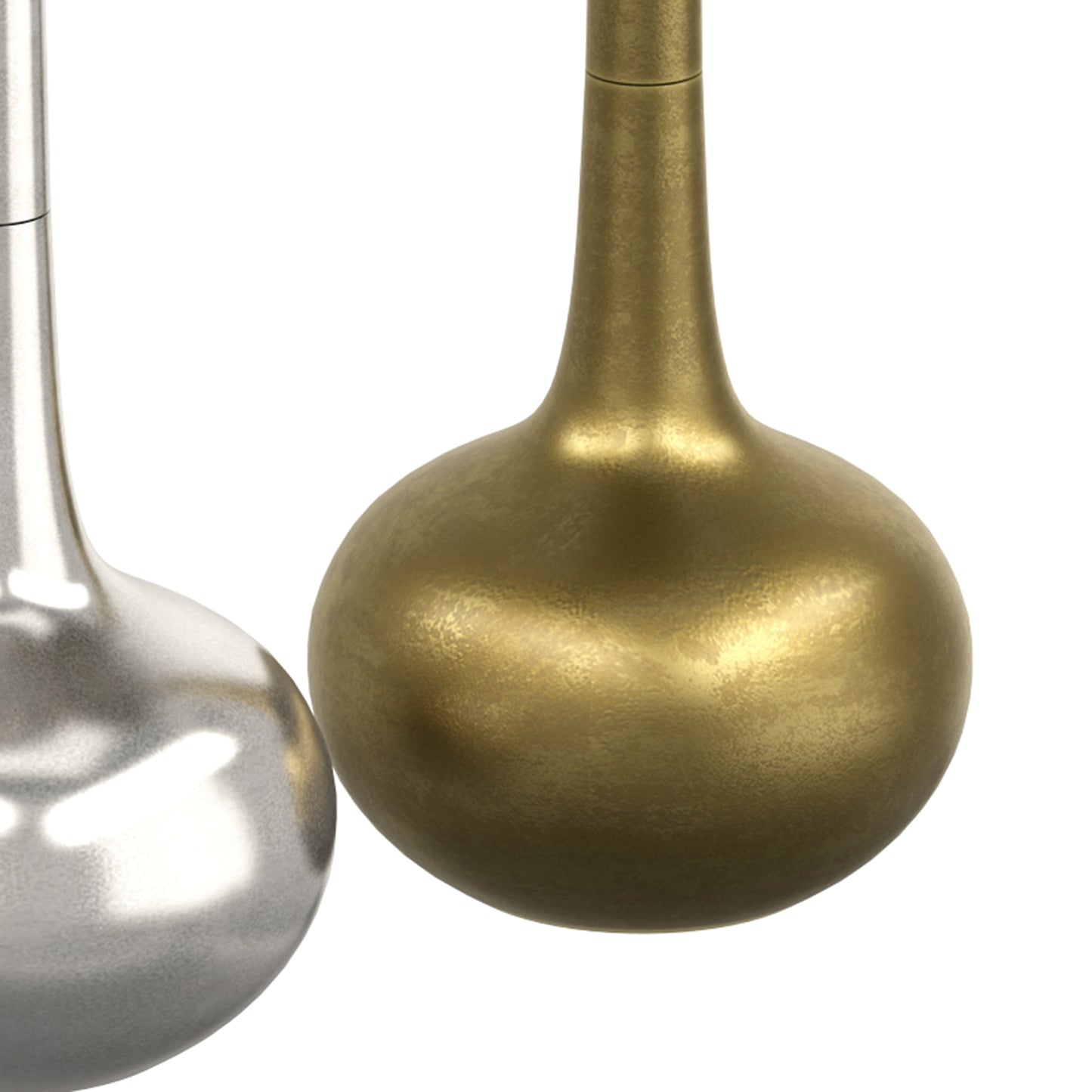 2pc Accent Table Set in Antique Gold and Silver