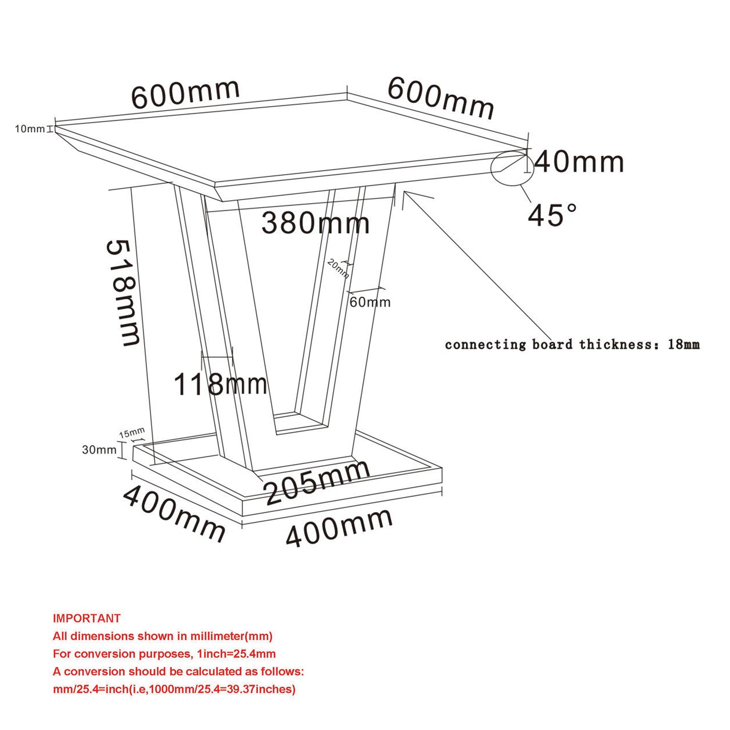 Forna Accent Table in Natural and Black